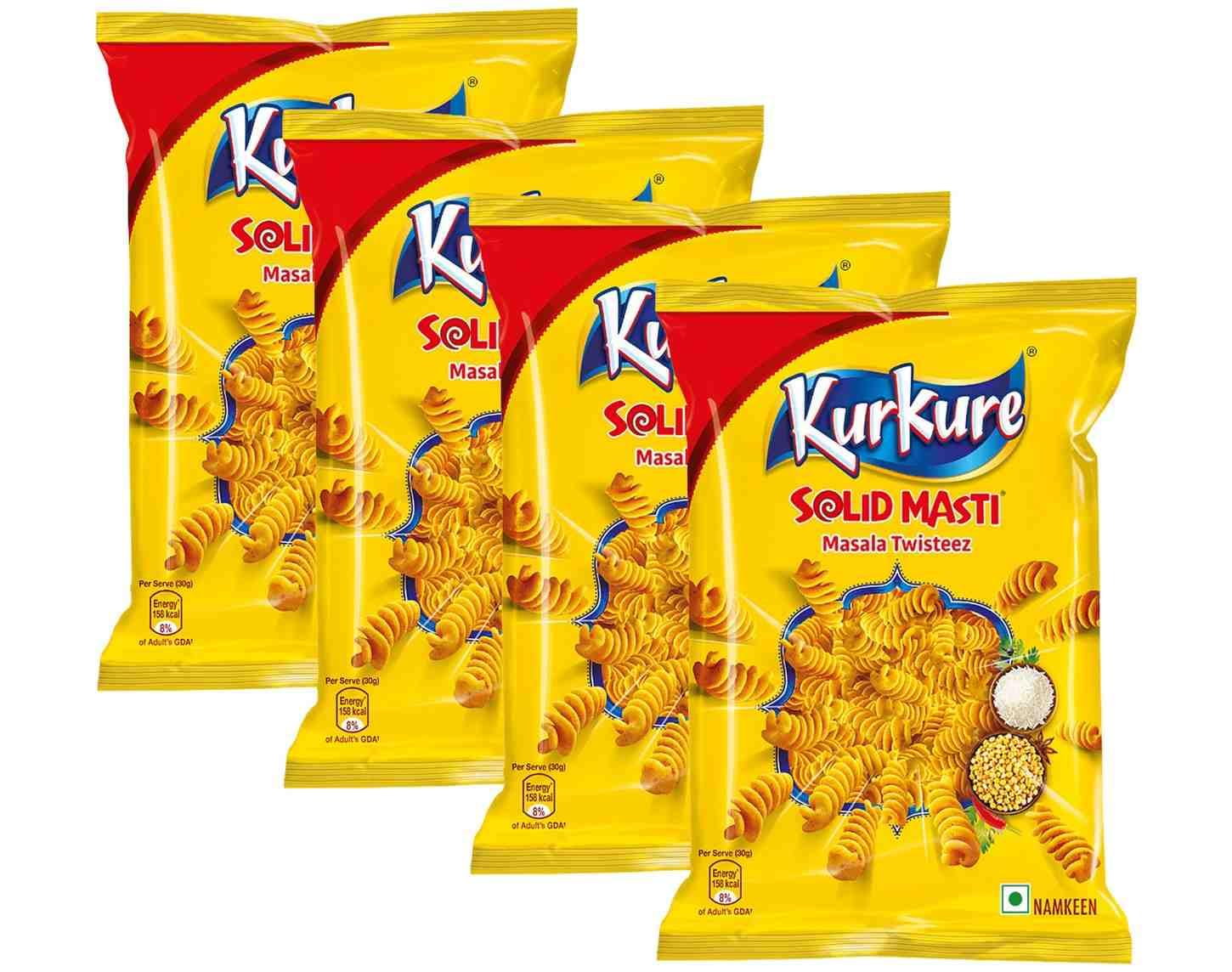 Kurkure Solid Masti Masala Twist, 30g (Pack Of 4)