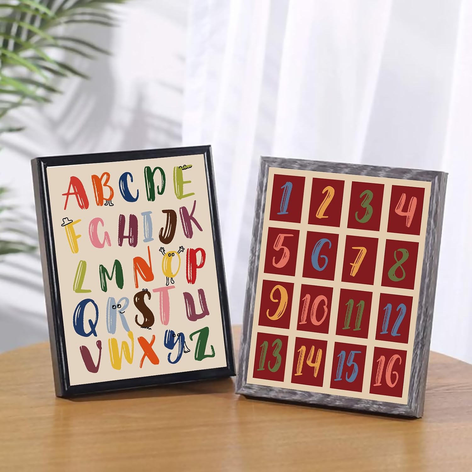 ACIYQHI Nursery Wall Art Canvas Prints Educational Posters,Colorfu Pictures Digital Letter Aesthetics Decorations Set of 6 (8x10 Inch,Unframed)