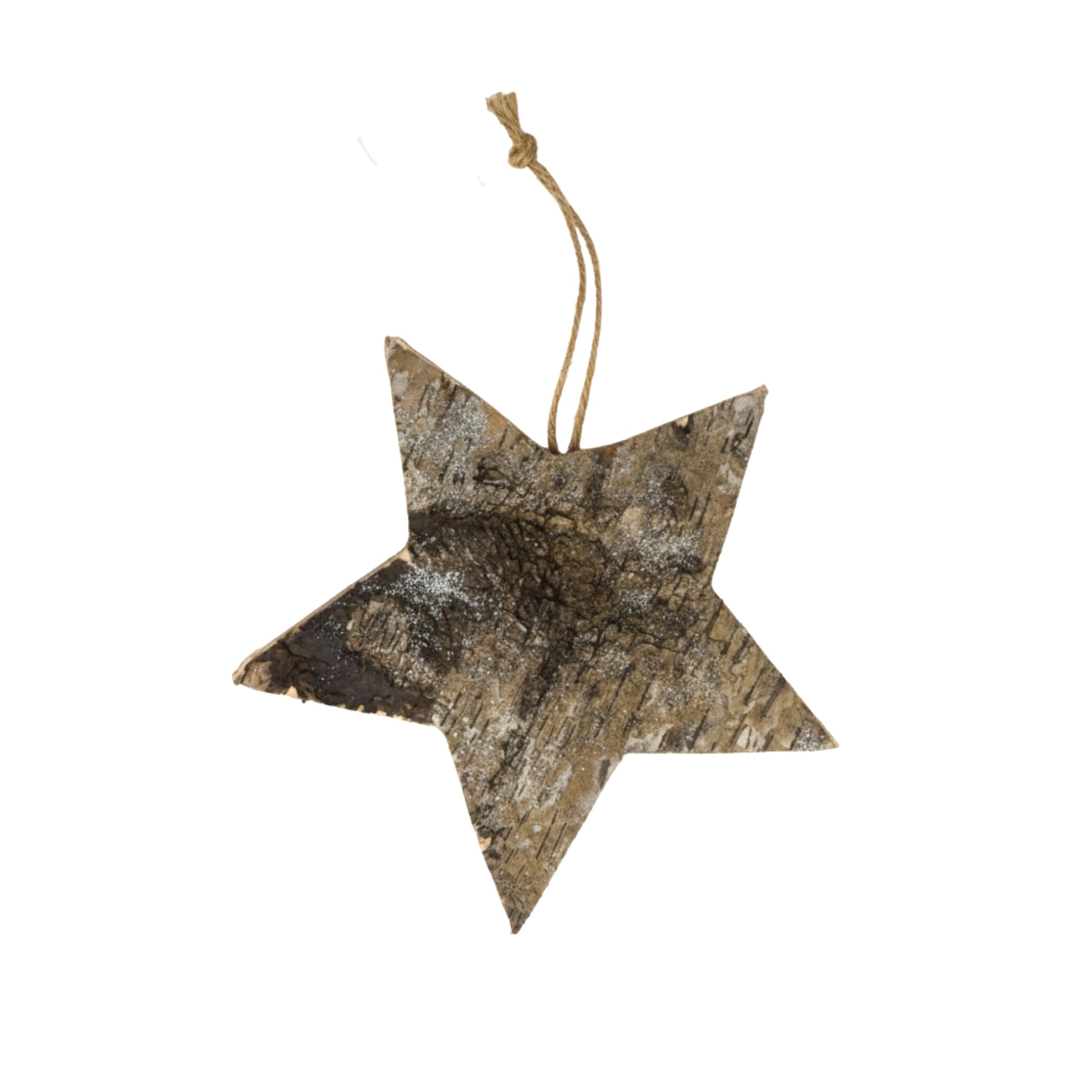 B&Q -  20Cm Star Shape Birch Bark Wooden Christmas Wall Hanging Decoration