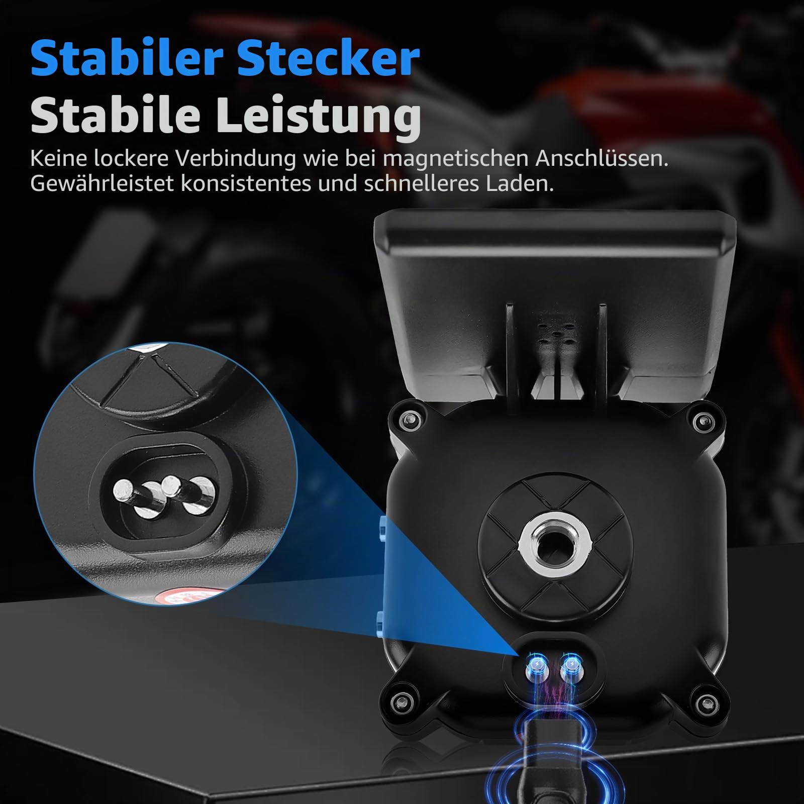 TPMS Motorrad Reifendruckkontrollsystem, Wasserdicht Magnetische/Solar Aufladung, mit 2 Externen Sensoren, für Motorräder, Bike, ATV und Zweirädriges