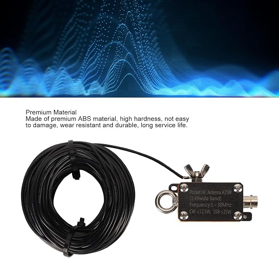 Portable HF End Fed Antenna FE8 CW SSB, 1:49 Balun, 1-30MHz Frequency, PVC Material, Withstand Power for SSB<25W, FE8<5W, CW<12.5W, Easy Installation