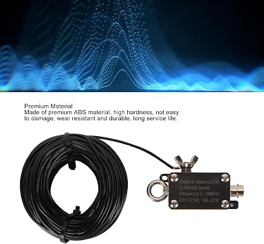 Portable HF End Fed Antenna FE8 CW SSB, 1:49 Balun, 1-30MHz Frequency, PVC Material, Withstand Power for SSB<25W, FE8<5W, CW<12.5W, Easy Installation