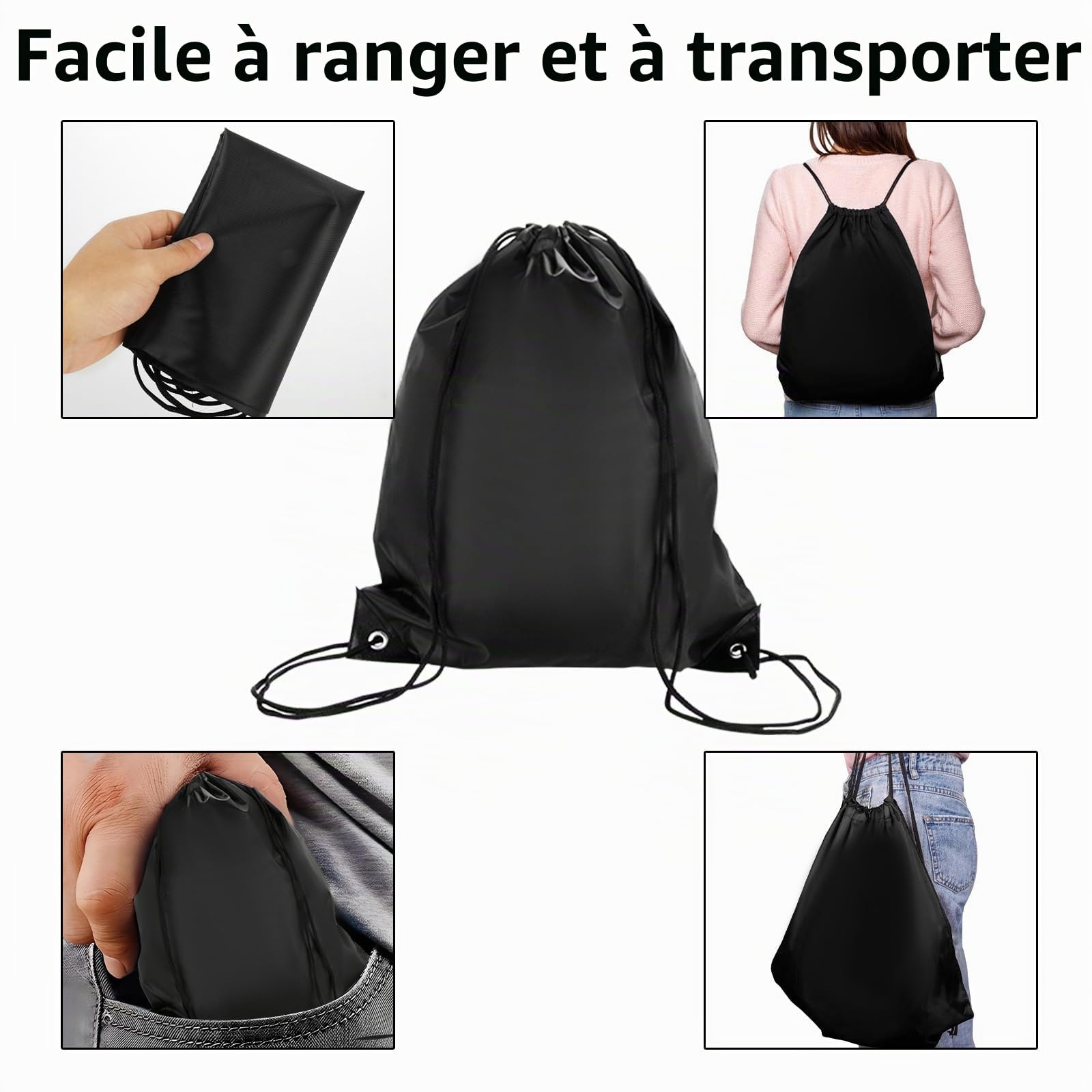 DAJAVE Lot de 20 Sac à dos Sport Gym Sack Sport Gymnastique Natation Sac Cordon de Sport Imperméable Voyage Chaussures école maternelle Adultes et Enfants
