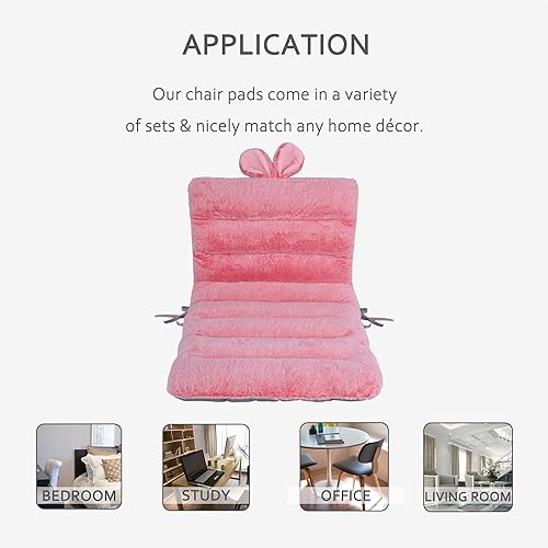 Miniatura 6 de ELFJOY Cojín para silla de escritorio, 33.5 in, cojín para silla de oficina, cojín de asiento con soporte para espalda, cojín de tumbona con banda