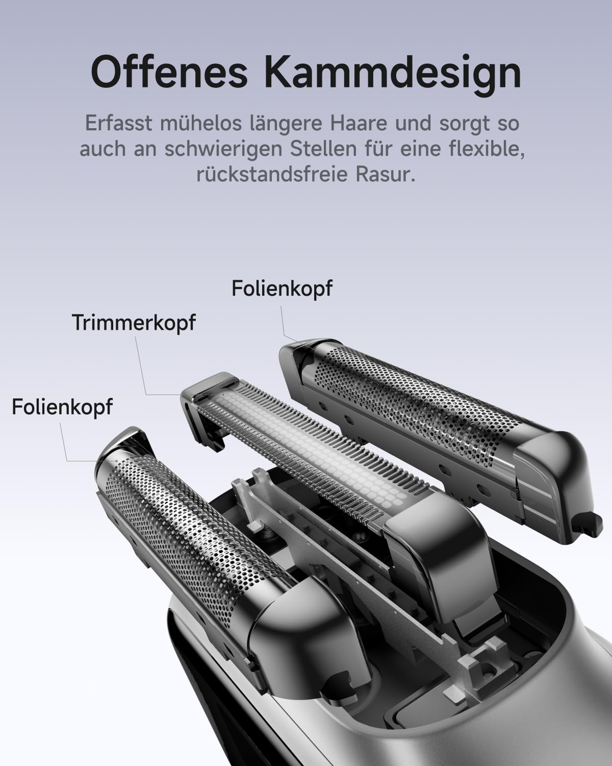 Laifen P3 Pro Elektrischer Folienrasierer Herren, 3-Klingen-Schersystem mit 12.000 CPM Linearmotor, Unibody-Design, IPX7 Wasserdicht & Reisesicher, Silber