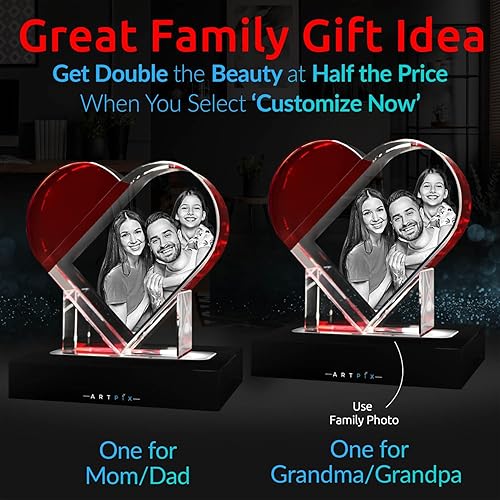 Miniatura 2 de ArtPix 3D Foto de cristal, regalos personalizados para mujeres, ella, esposa, hombres, mamá, marido, gran regalo personalizado con tu propia foto,