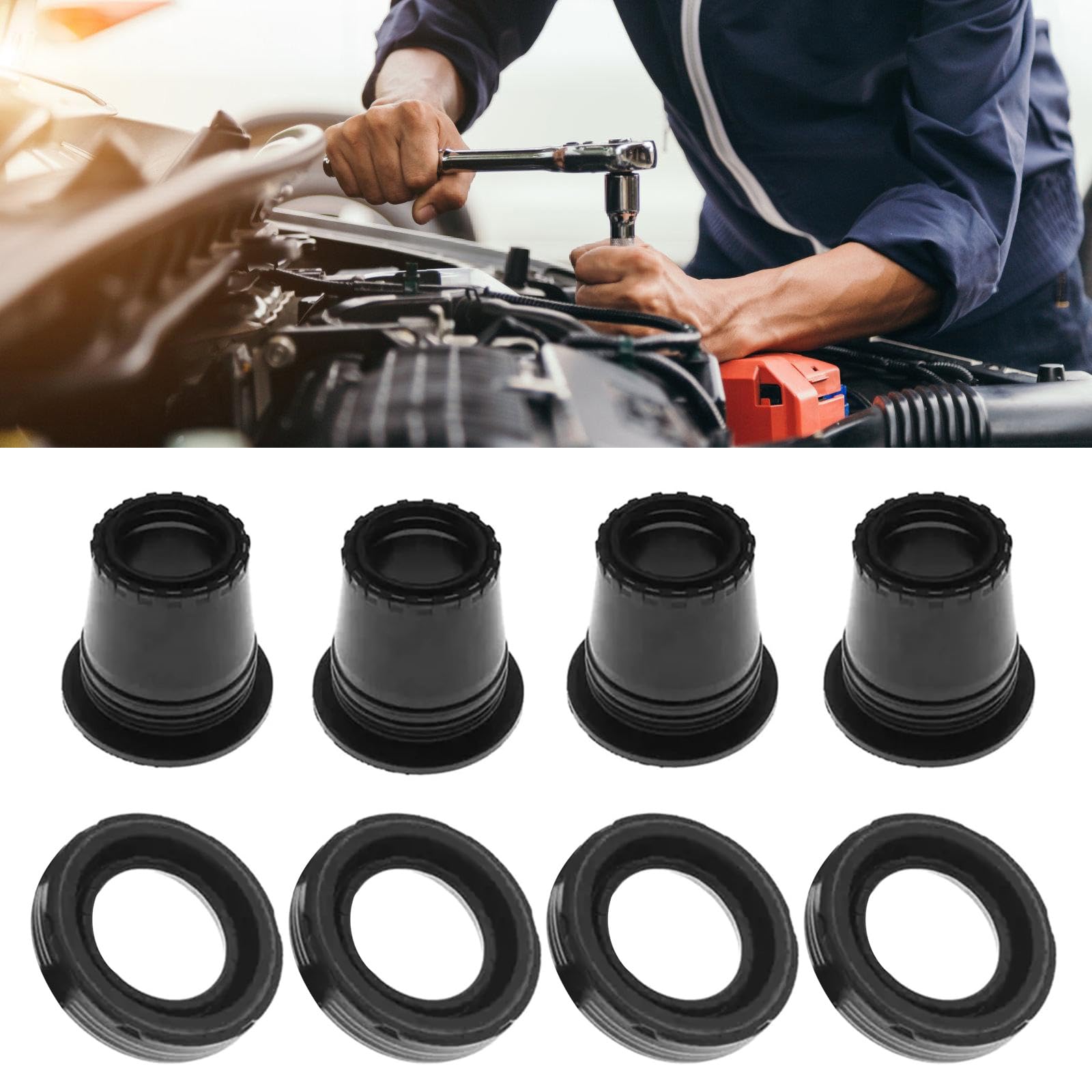 2 Joint de Moteur Professionnel 8 pièces, Joint de Couvercle de Culasse cylindrique pour modèles de Voitures européens Kits de réparation de Joint de Couvercle de Culasse cylindrique