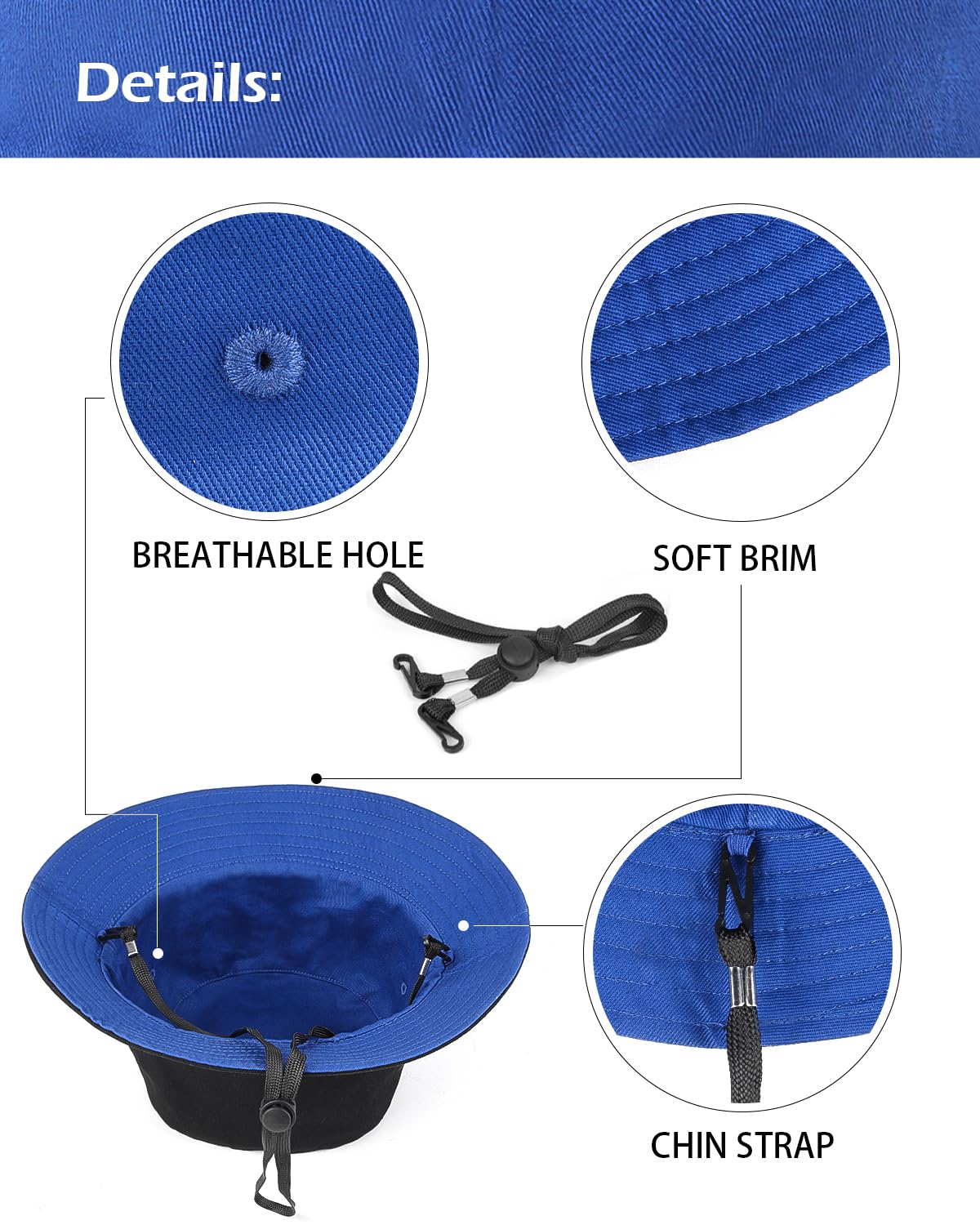 Feng Shui， Sombreros para el Sol L/XL/XX-Large,Sombreros de Pesca Reversibles Grandes,Sombrero de Pescador con protección UV de Doble Cara para Golf, Senderismo al Aire Libre