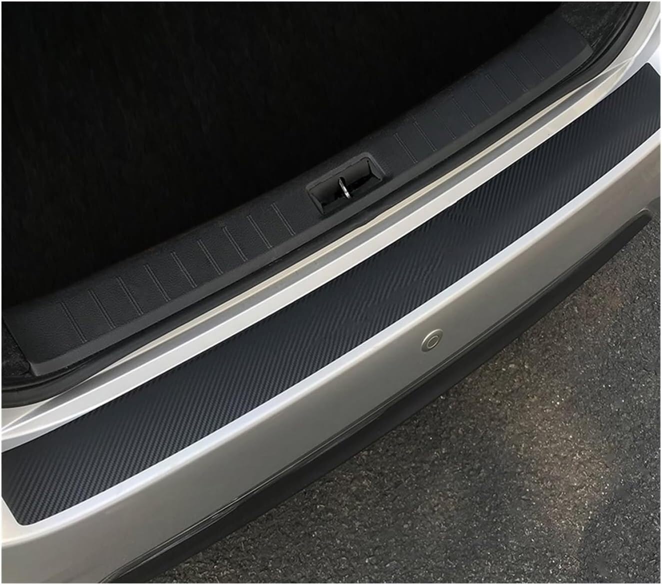 Tira Protectora de Parachoques Protector de Fibra Carbono para el Maletero Trasero del Coche, Pegatinas Decorativas para para Nissan Leaf