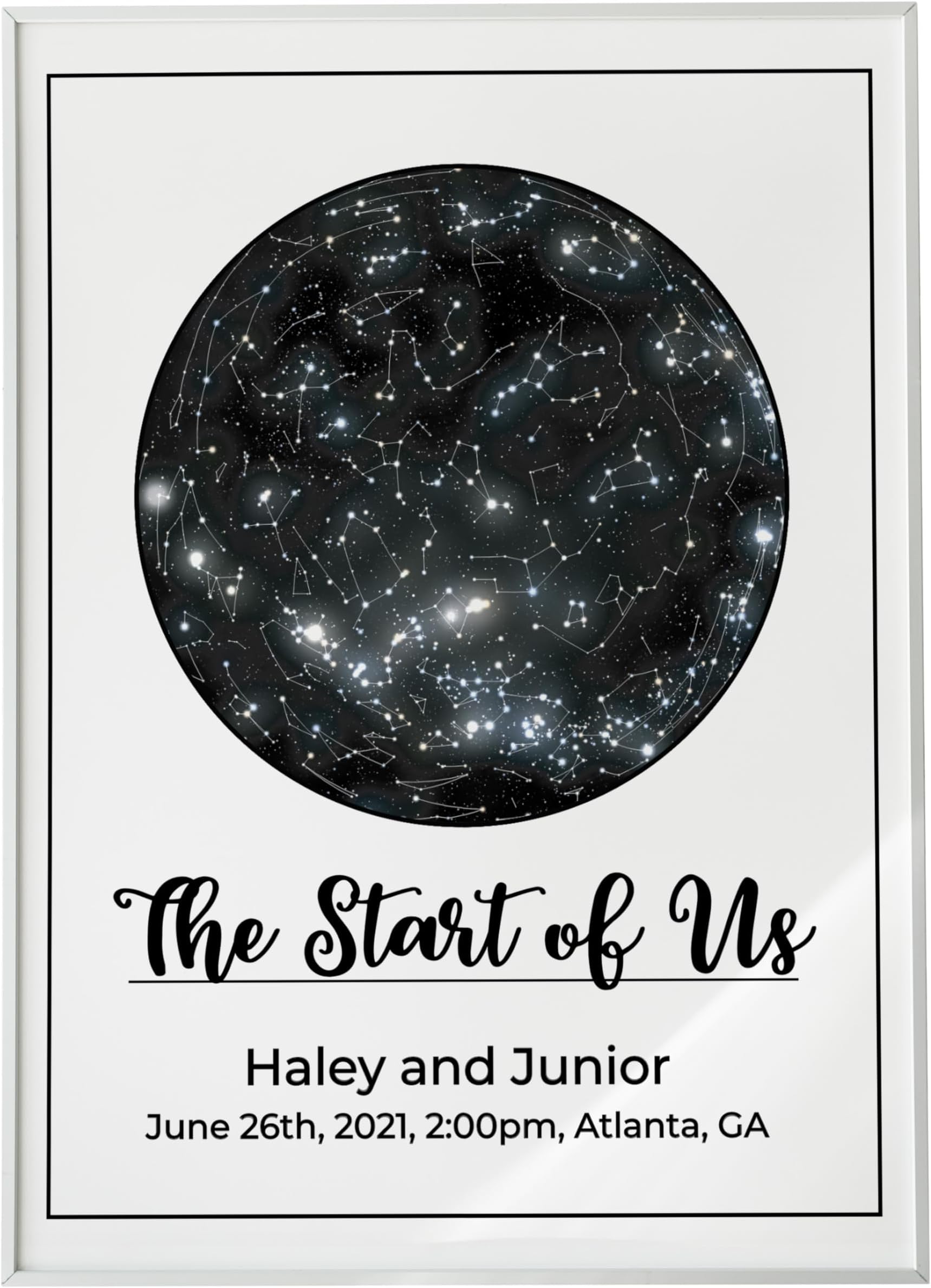 West Clay CompanyPersonalized Star Constellation Map | Unframed | Star Chart for Home | Gifts for Women, Men, Valentine’s Day | Night Sky Custom Poster