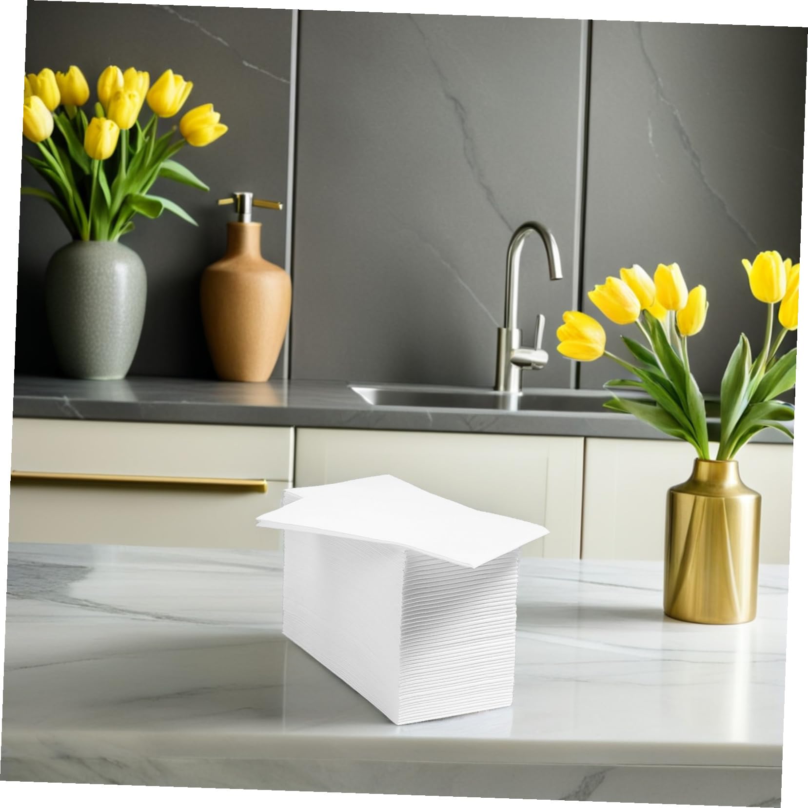 Servilletas de Papel Gruesas 100 Unidades, Plegadas para Banquetes y Bodas | Papel Suave de 40x30cm, Uso Único, Estilo Elegante, Formato Decorativo para Fiestas y Cócteles