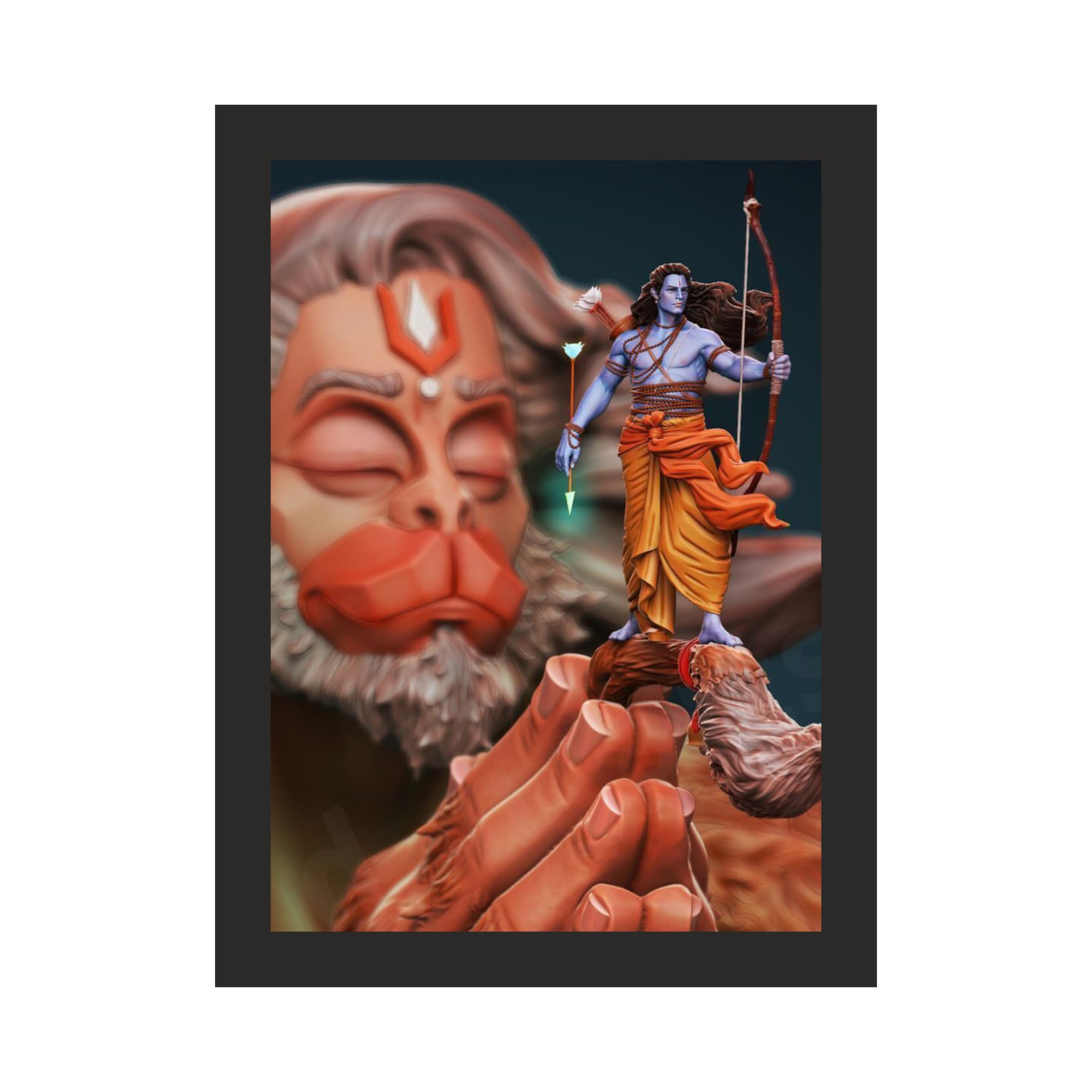 Lord Ram: Majestic Divine Presence, 12x16 Inches