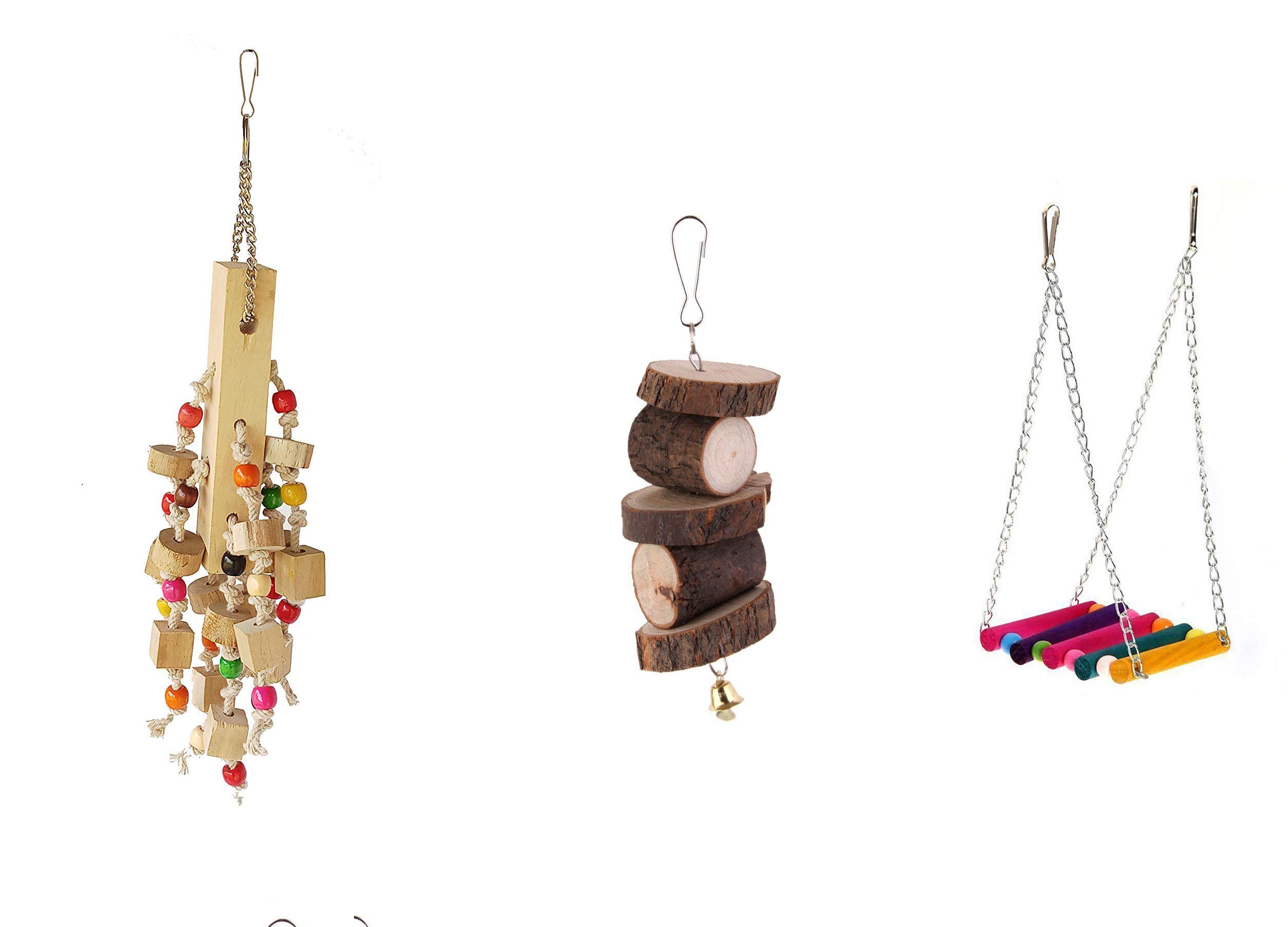 KSK Bird Swing Toys, Birds Chew Toys with Hanging Bird Cage Toys for Small Parakeets, Cockatiels, Conures, Finches, Budgie, Macaws, Parrots, Love Birds (B08V5HVWCY) Amazon Price History, Amazon Price Tracker