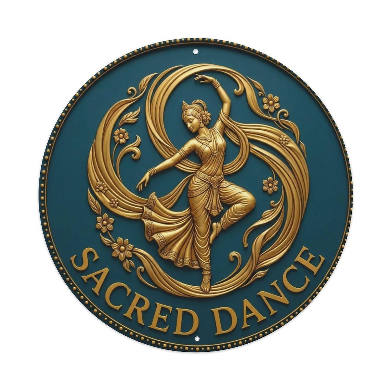 Vintage Sacred Dance Flower Zen Yoga Metal Tin Sign
