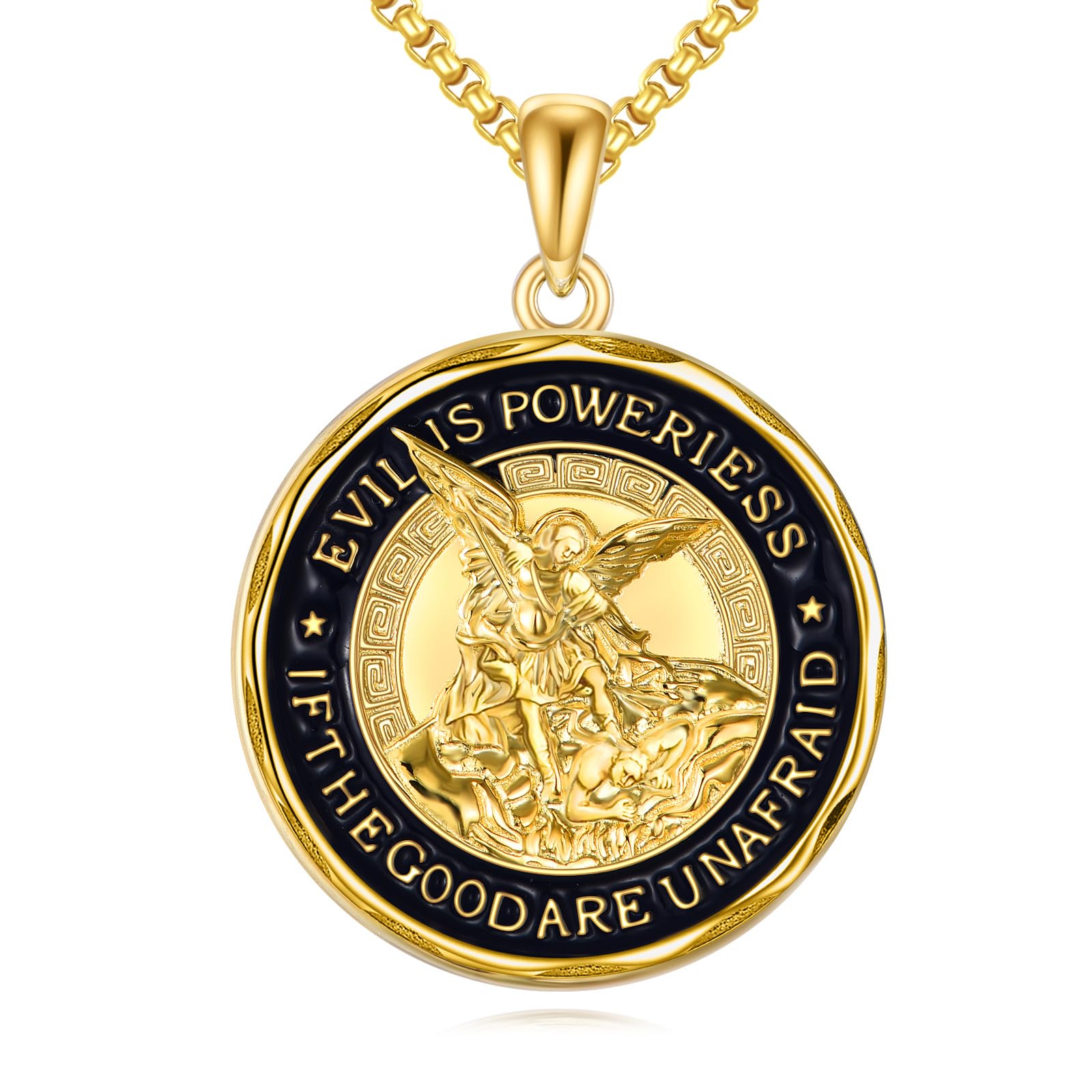 Collier St Michel argent anti-ternissement pendentif archange solide homme VONALA