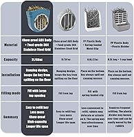 Vista 2 de Comedero de heno para animales pequeños, cuerpo ABS a prueba de masticación, rejilla de acero inoxidable 304 Timothy Alfalfa para conejito de Azul