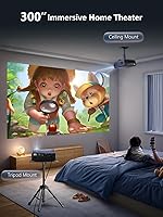 Vista 9 de Proyector inteligente 4K HDR con sistema operativo Android, audio DB, enfoque automático, WiFi Bluetooth de alto brillo de 2200ANSI, HDMI ARC, baja