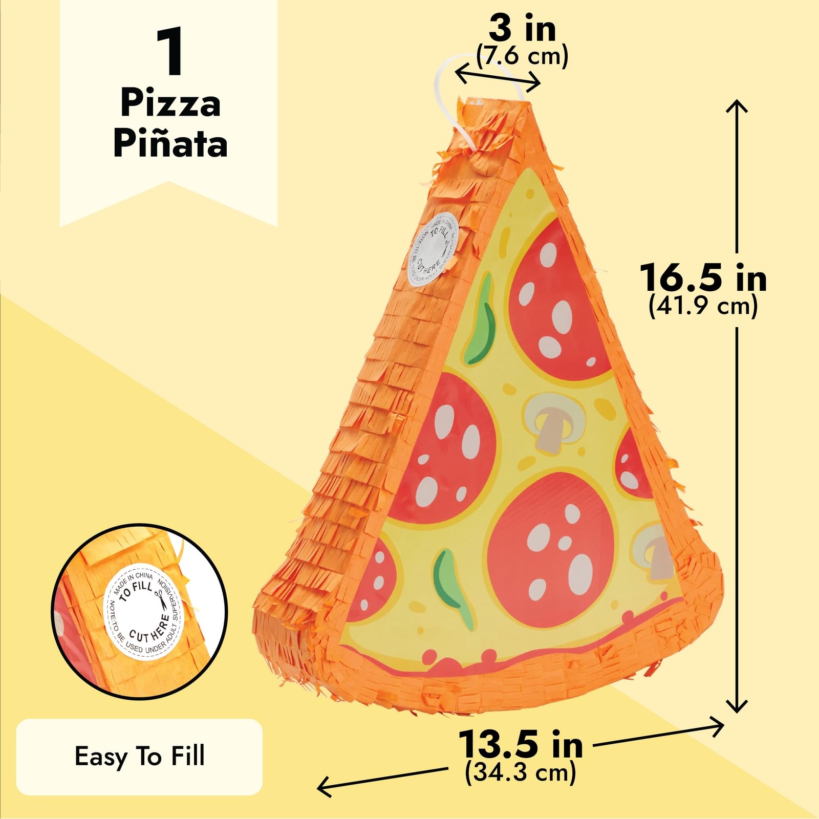 Amazon.com: BLUE PANDA Pizza Pinata - Food Themed Birthday