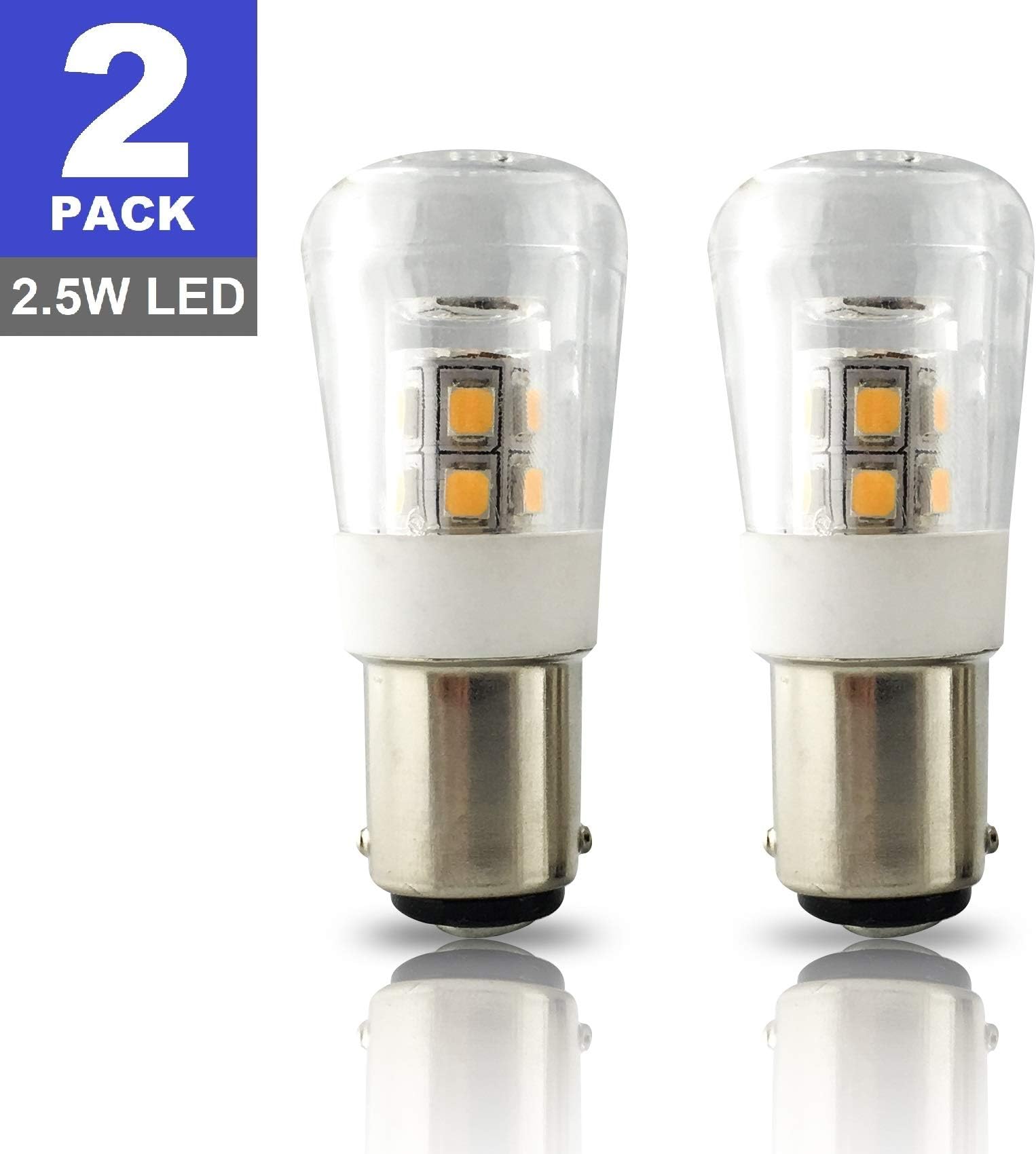 SRRB Performance 12V AC/DC BA15D LED Replacement 1004/1076 / 1142 Light Bulb for RV Camper Travel Trailer Motorhome 5th Wheels and Marine Boat (2 Pack, Natural White)