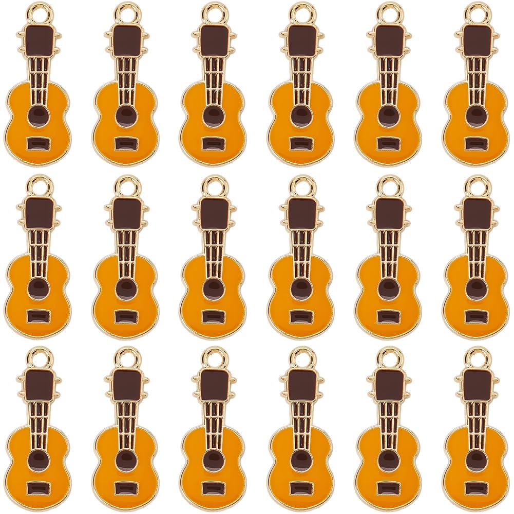Breloques de guitare pour collier et fabrication bijoux musique émaillés