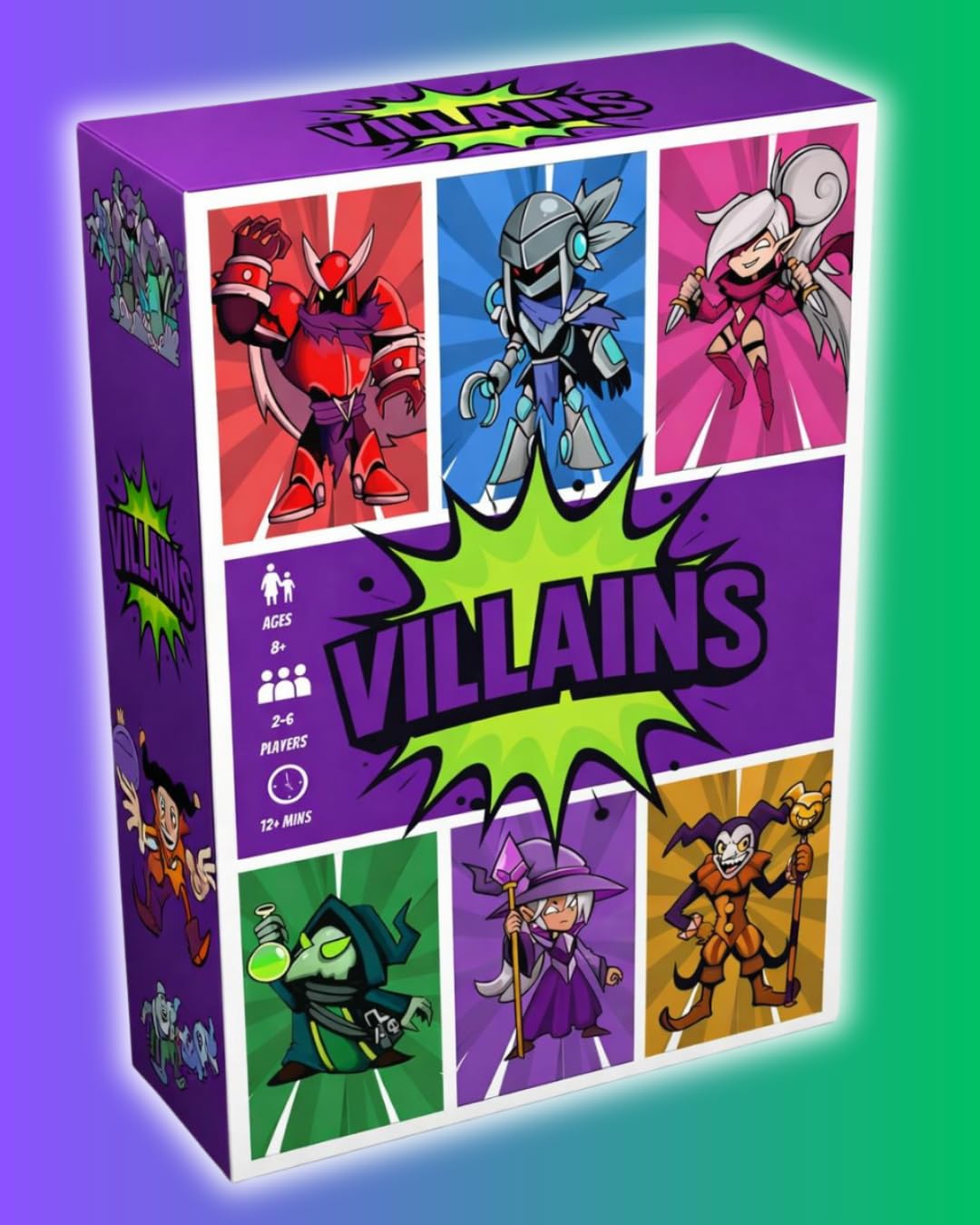 Play-It-Now Villains Card Game - Card Games - Family Games - for Kids 8 and Up - Games for Adults - Family Game Night - Travel Games - Party Games - 10+ mins
