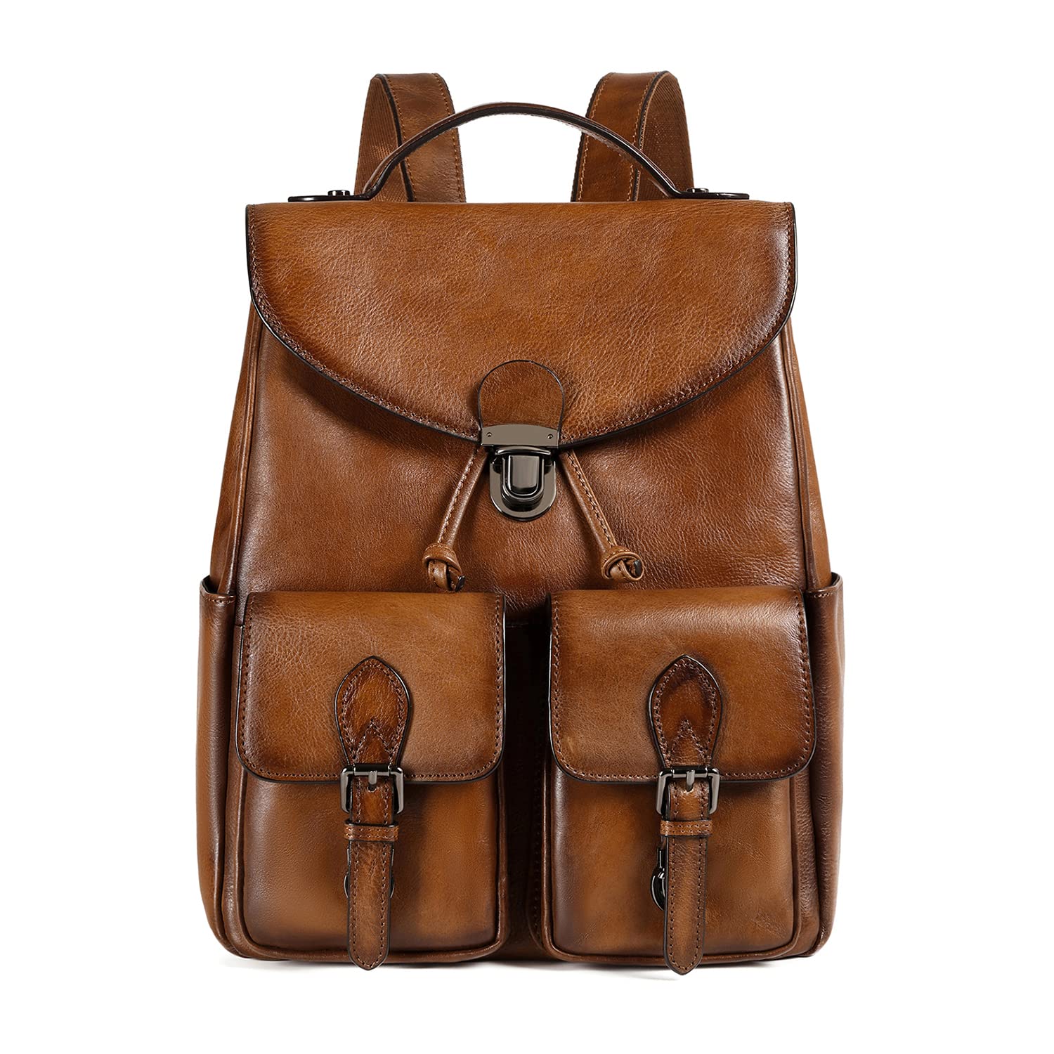 COOLCY Women Vintage Genuine Leather Backpack