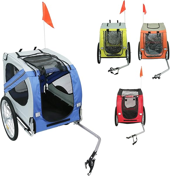 HUOLE Remorque vélo 2 en 1,Multi-Function Chariot de Transport pour Animal de Compagnie,Remorque Trailer vélo Buggy 2 en 1 pour Enfant/bébé 2 Places Convertible Poussette Jogging - 1