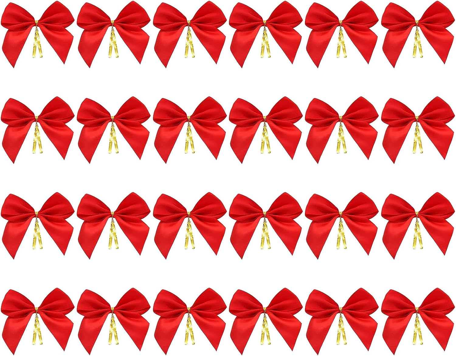 YUNLI 12 Stück Weihnachtsschleifen, Schleifen Weihnachtsbaum Rot