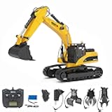 TOUCAN RC HOBBY HUINA Upgrade 580 1:14 Metal RC Excavator RC Bagger Model Engineering Vehicle Electric Ball Grabber 360 Rotating Shear Claw Sound Lights