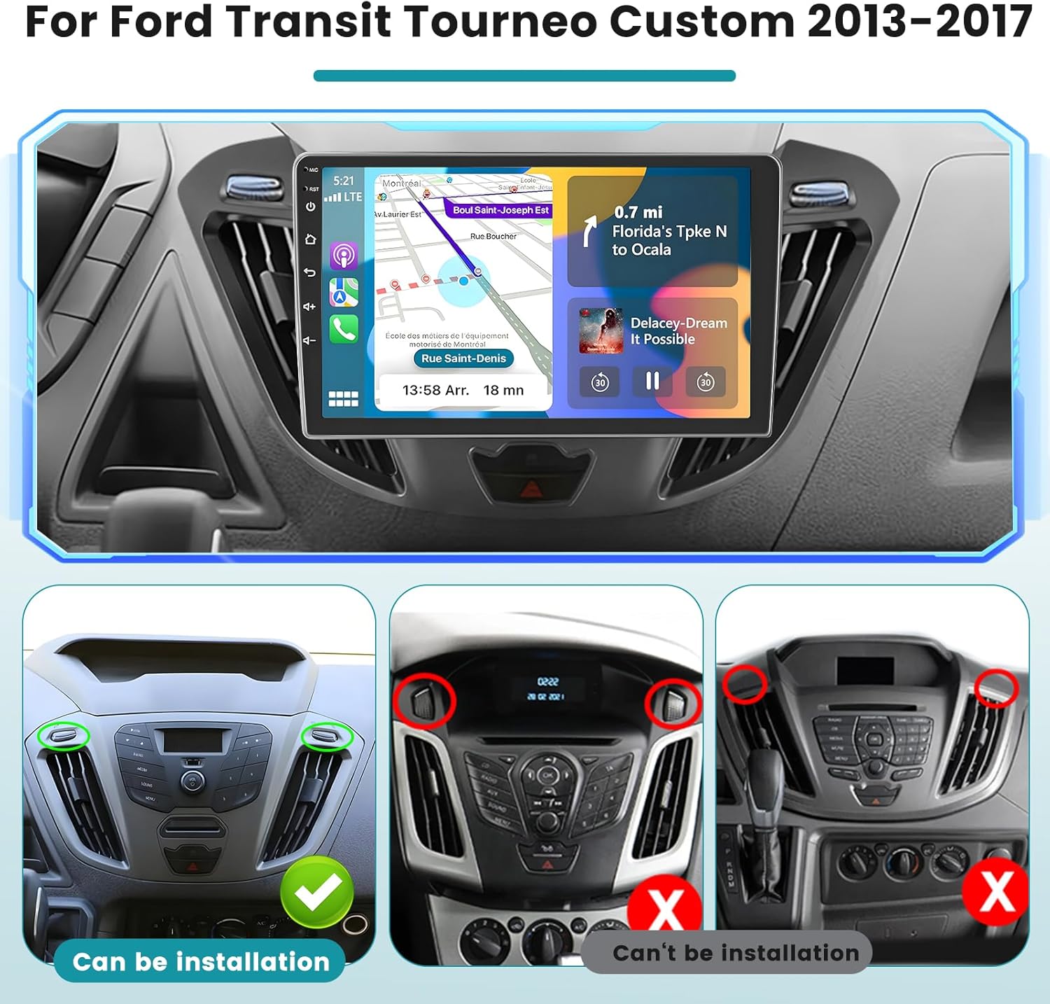 Installation compatibility check for Ford Transit Tourneo Custom dashboard