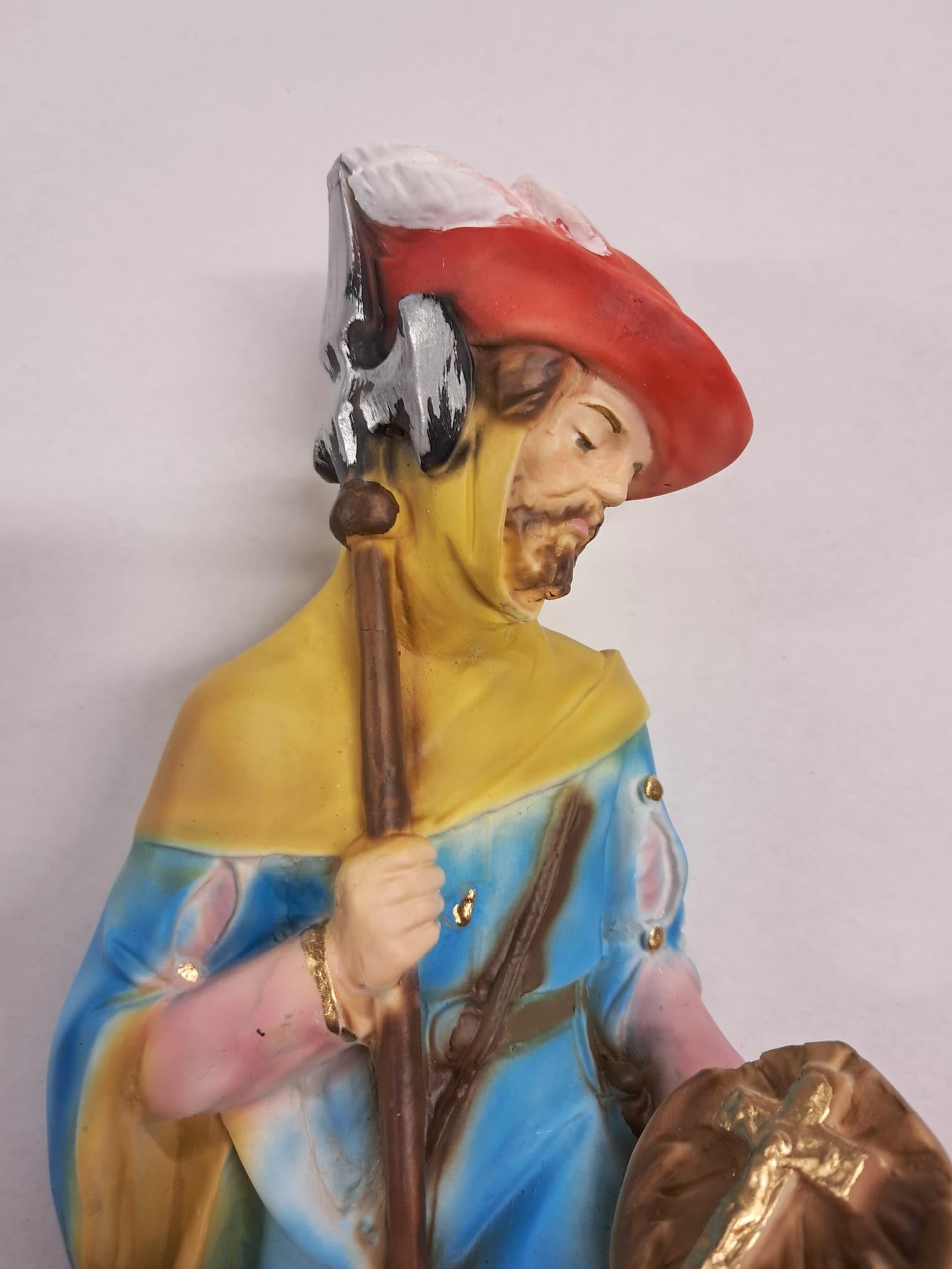 Generico ArteSacracaravaggio Statua di Sant' Uberto cm 30 (11,81 inches) in marmo resina piena decorata a mano di produzione artigianale italiana