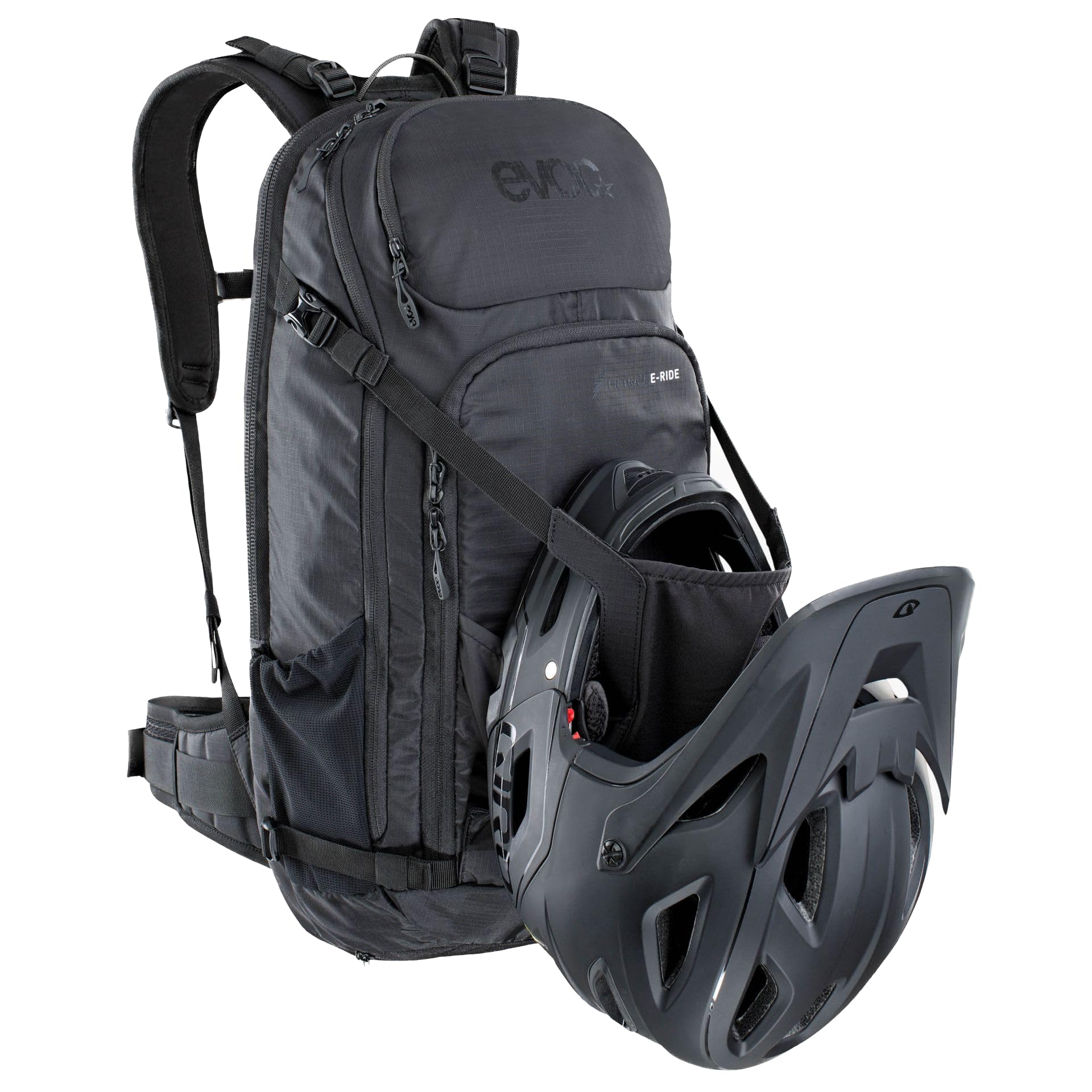 EVOC Fr Trail E-ride sac à dos protecteur pour e-mountain bikes (compartiment batterie séparé, LITESHIELD BACK PROTECTOR, LITESHIELD SYSTEM AIR ventilation) Mixte (lot de 1)