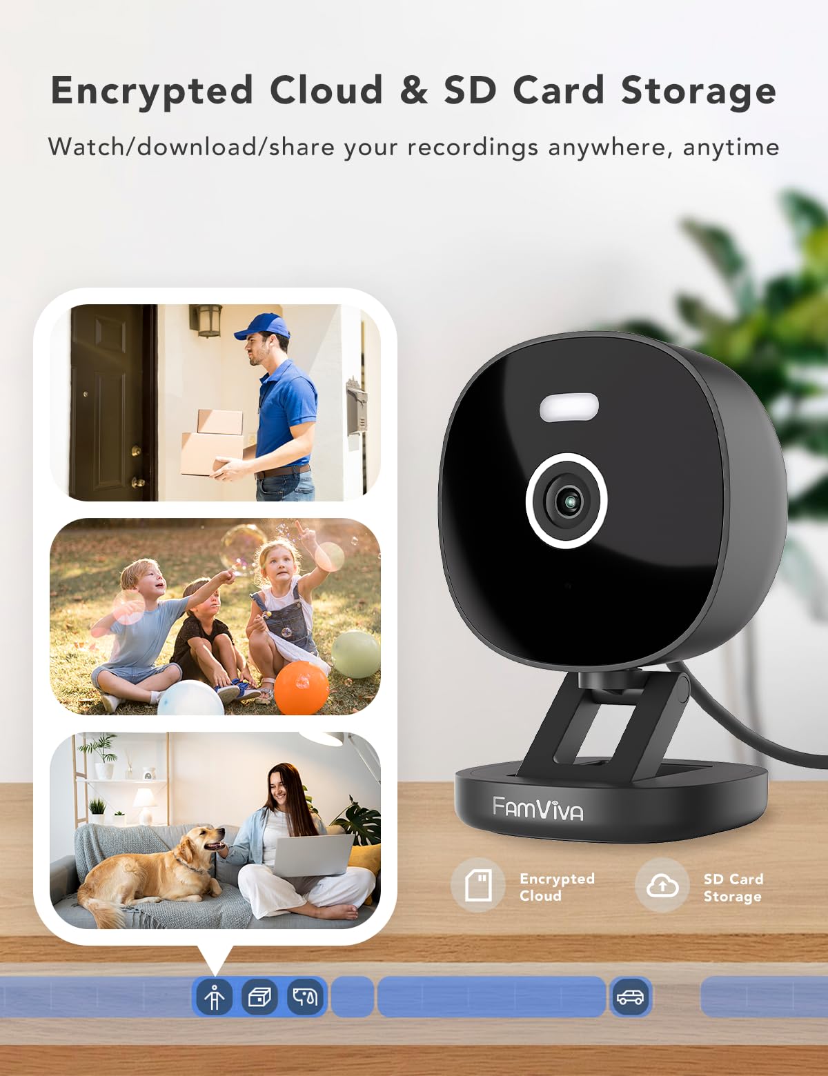 Telecamera di sicurezza 2K, esterna/interna per casa, animale domestico, bambino, baby sitter, visione notturna a colori impermeabile IP65, luce bianca e sirena, registrazione, rilevamento
