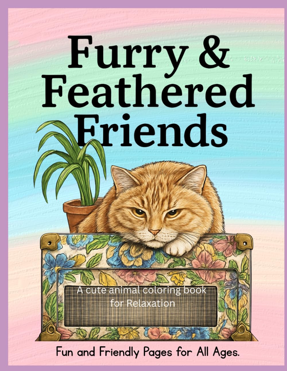 Furry & Feathered Friends Coloring Book: Cute and cozy animal designs for relaxation, stress relief, and creative fun