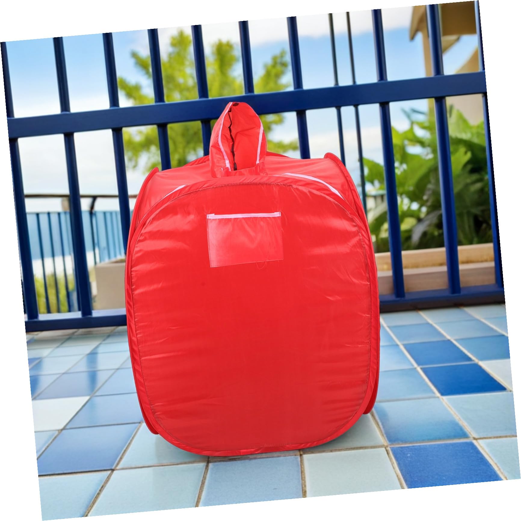 BESTonZON Tragbares Dampfsauna Zelt für 1 Person Faltbare Heimsauna aus Wasserfestem Stoff und Satin Rot für Innenbereich Platzsparend Leicht zu Reinigen