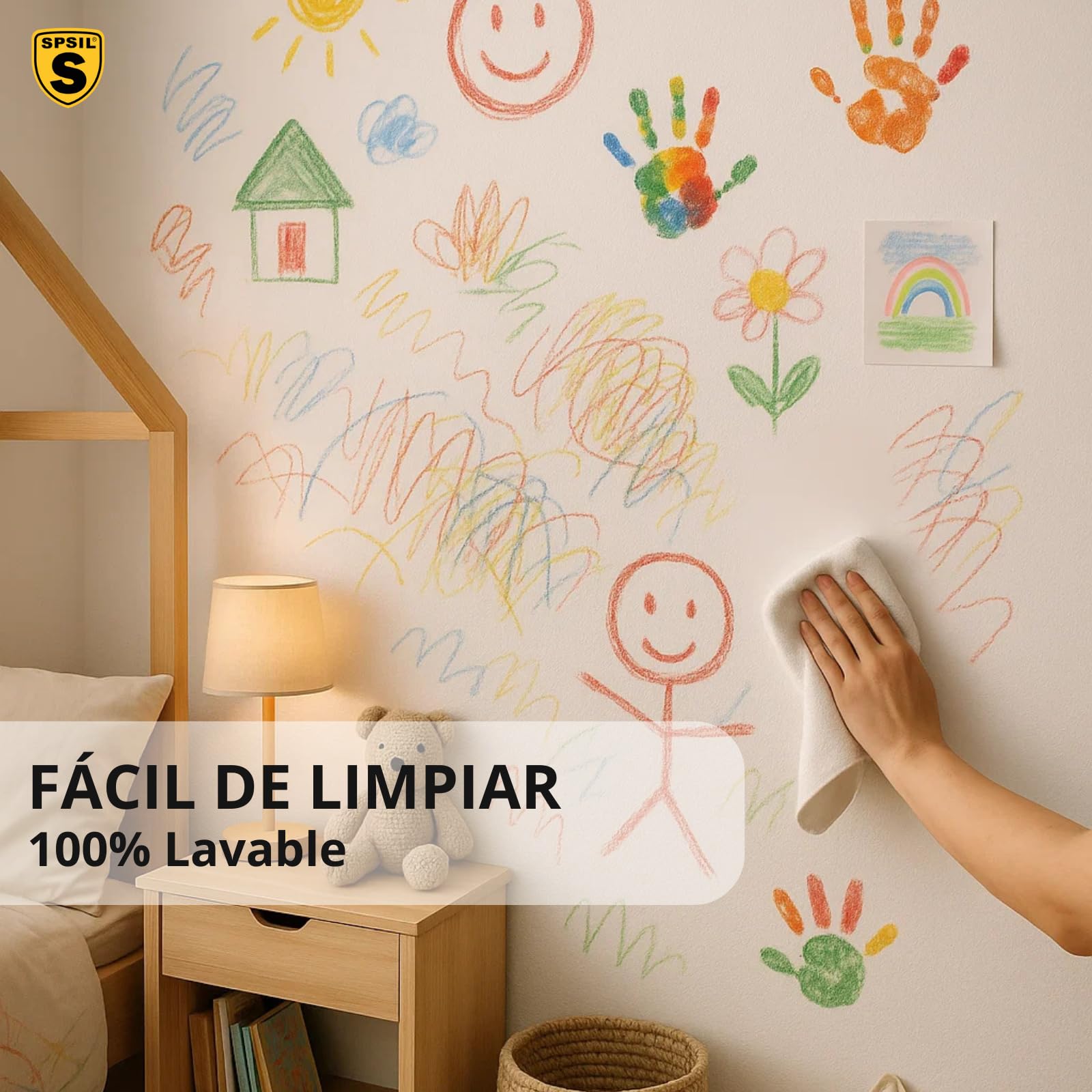 SPSIL Pintura Plática Interior - Exterior Blanco Mate PREMIUM - Resistente a la Intemperie - Para Paredes, Techos, Fachadas, Balcones - Transpirable, Secado Rápido (5 L/23 L) (23 L)