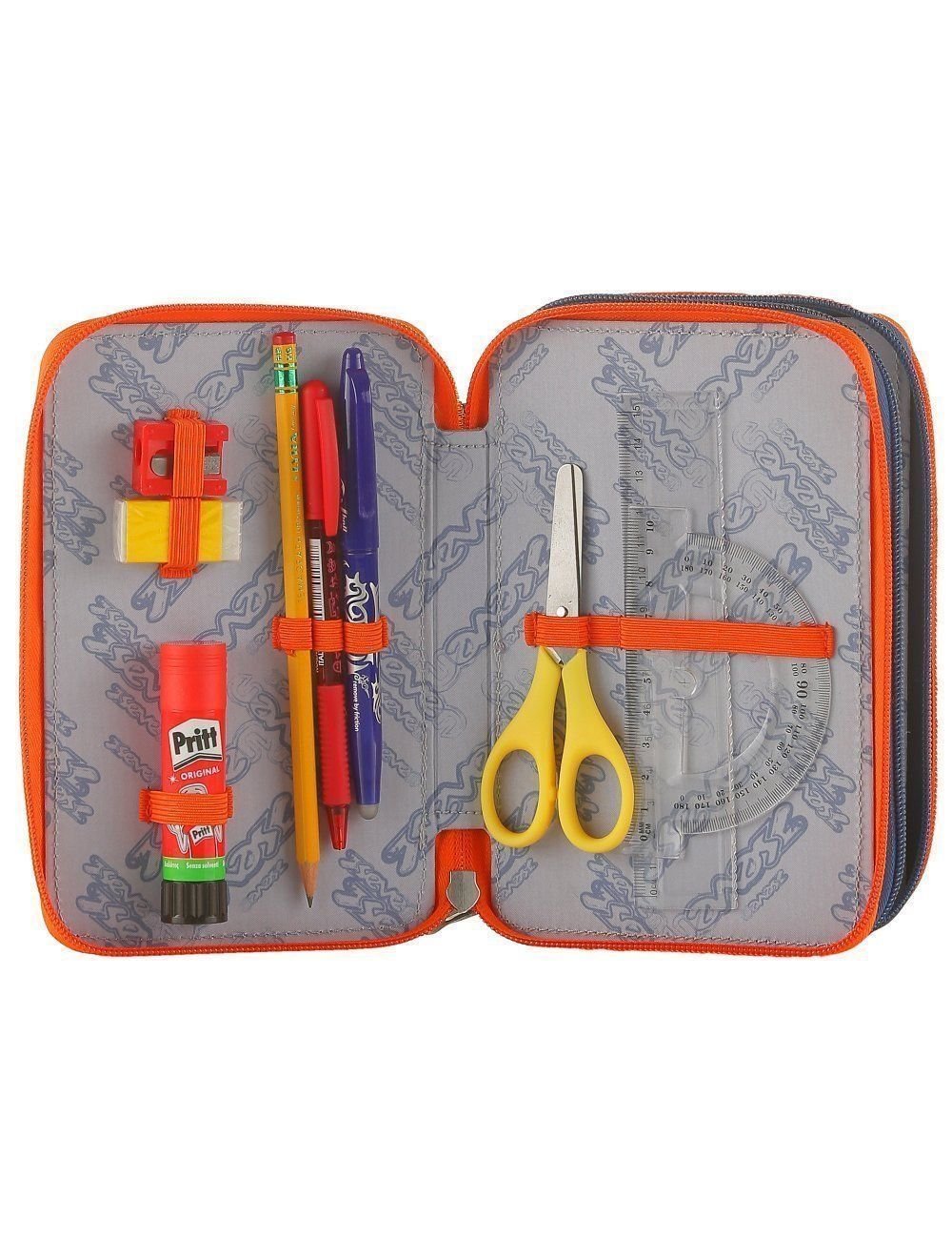 ZAINO SCUOLA SEVEN NEW ADVANCED REBEL GIRL VIOLA + ASTUCCIO 3 ZIP SCHOOLPACK