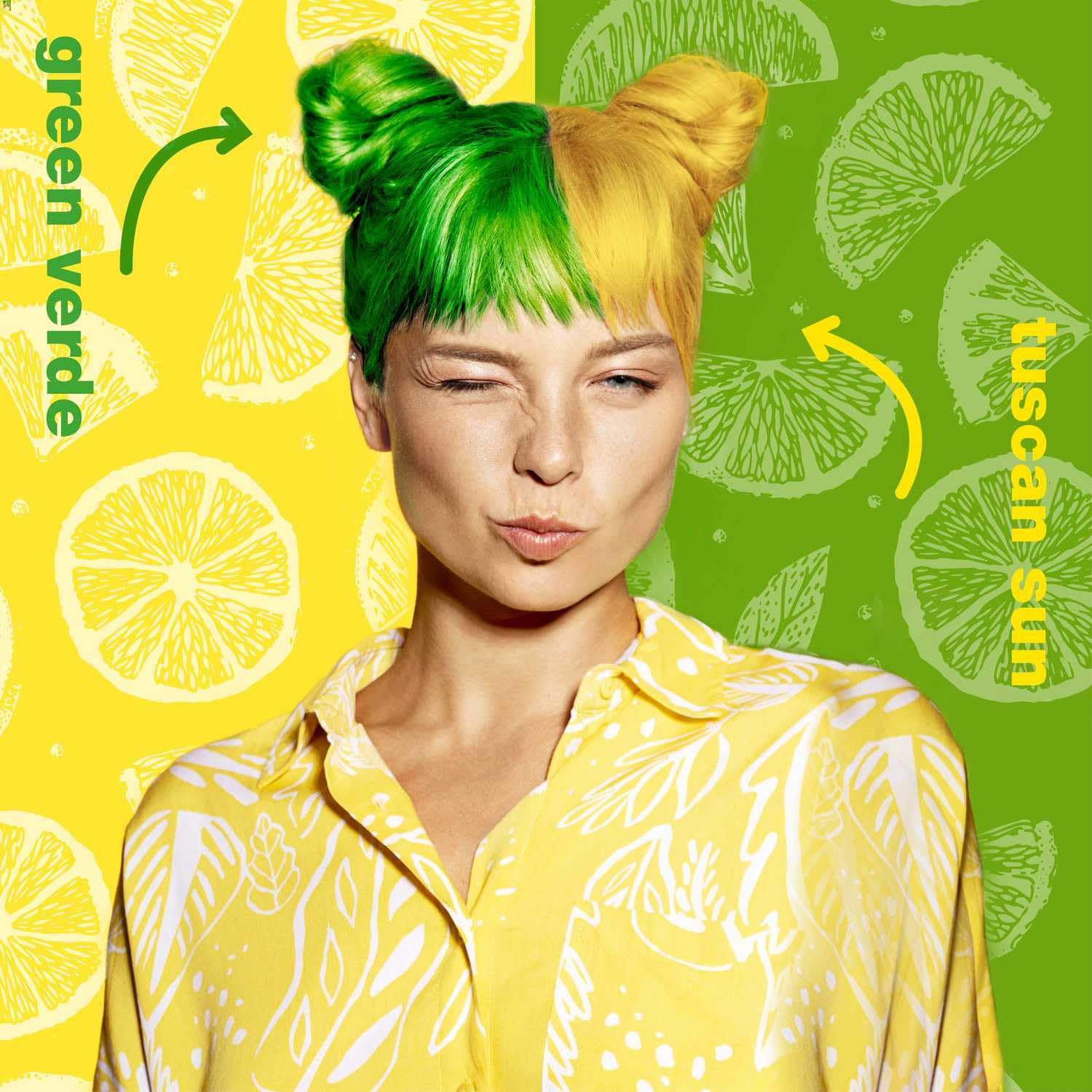 DIFIABA Hue & Me Color Depositing Conditioner - Temporary Hair Dye of Fantasy Colors - Hydrating Color Depositing Hair Mask with BondPlex - 6.76 oz (Green Verde)