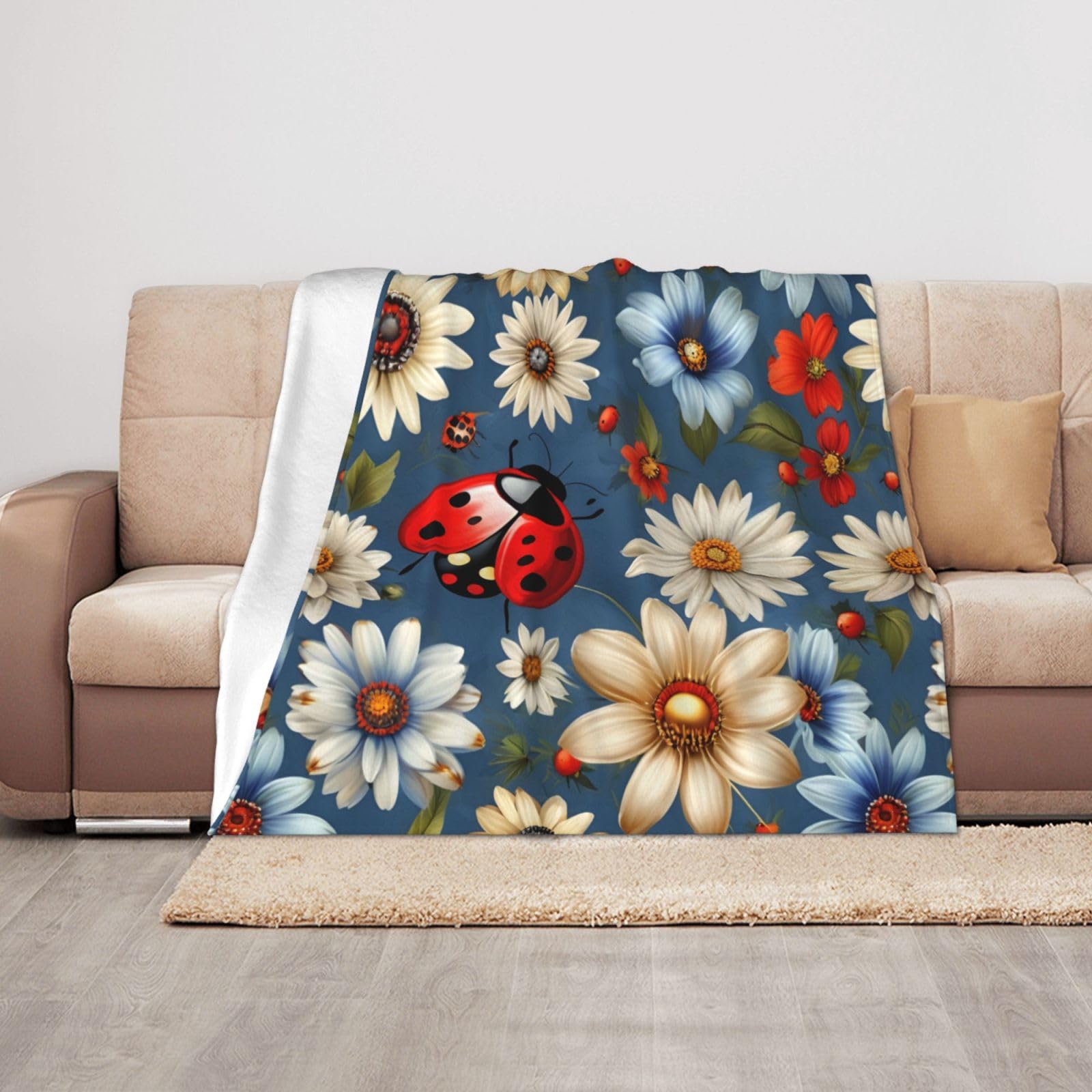 Couverture en peluche douce chaude jeté de canapé imprimé 127cm