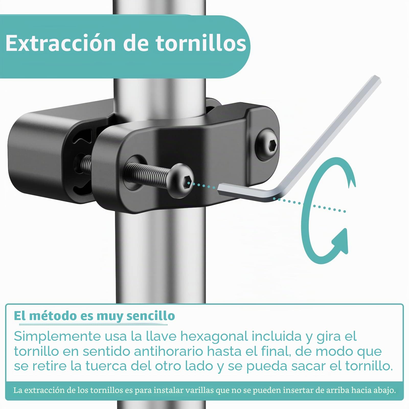 WORLDLIFT Brazo monitor montaje poste altura ajustable 17-27 pulgadas resorte mecánico VESA 75x75 100x100 7 kg