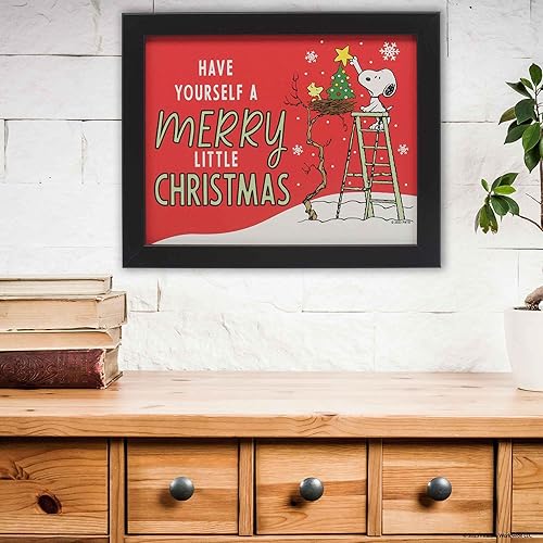 Vista 11 de Open Road Brands Peanuts Snoopy 'Tis the Season to Eat Cookies - Arte de pared de madera enmarcada - Bonita imagen de Navidad de Snoopy