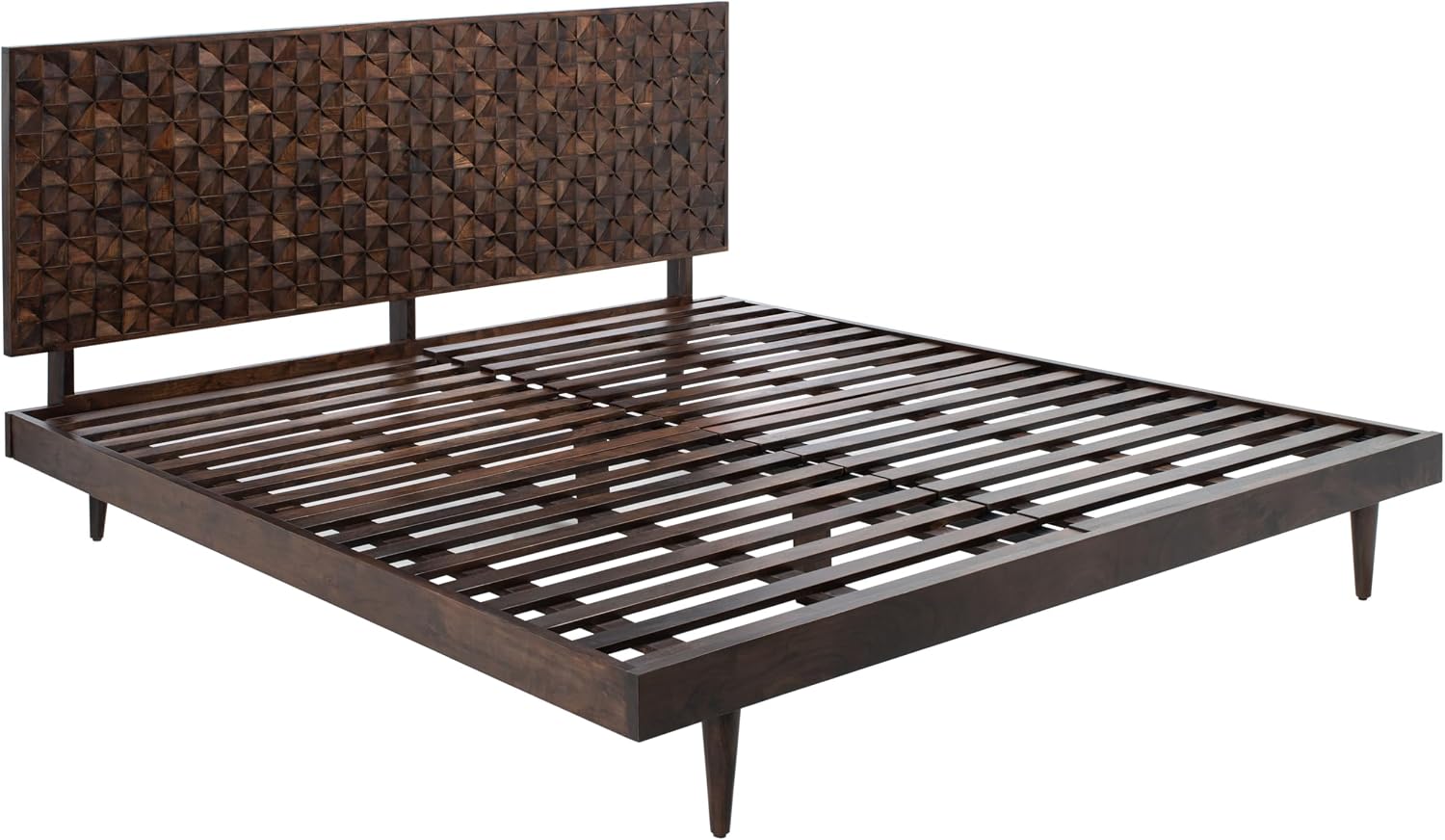 SAFAVIEH Couture Home Collection Zinnia Walnut Brown Wooden Platform King Bed