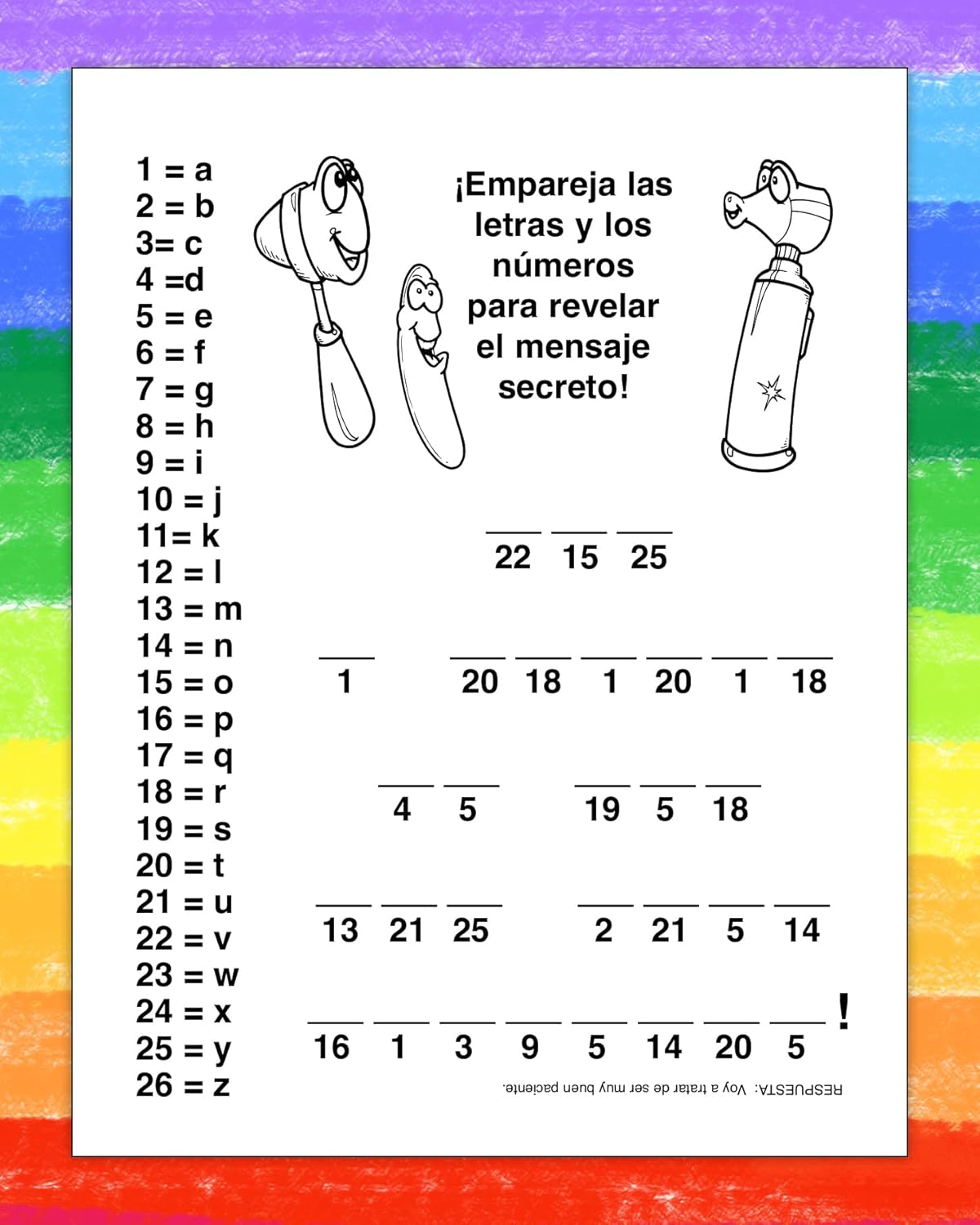 ZOCO – Your Hospital Cares About You (in Spanish) Coloring Books (25 Bulk Pack, with Crayons) – Educational Games, Puzzles, Activities for Kids