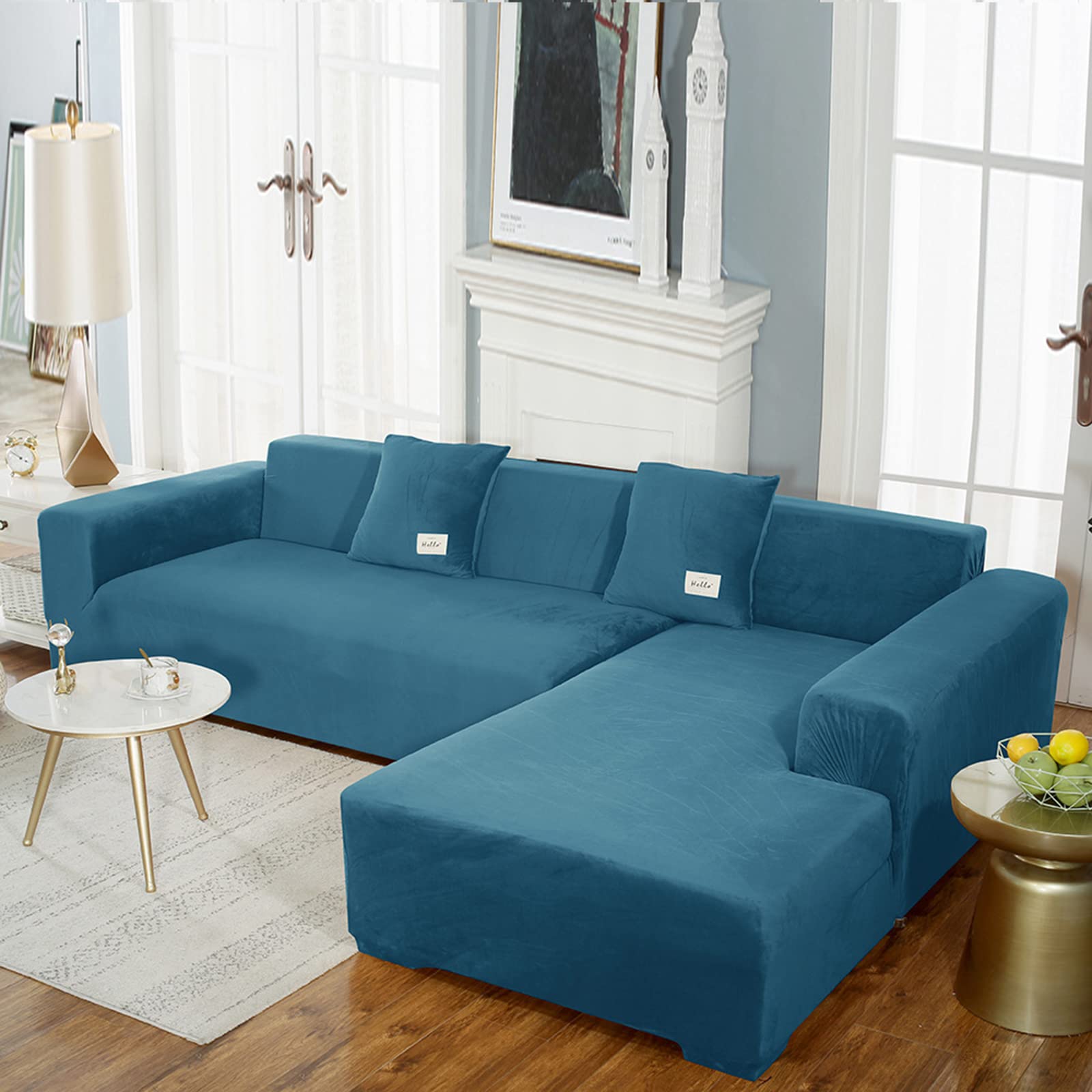 Housse de canapé en velours en peluche haut de gamme pour chaises sectionnelles en L