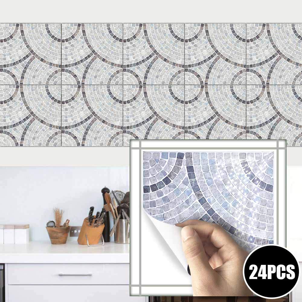 Hiseng 12 Pezzi Stile Mattone di Pietra 3D Pellicole Adesive per Mobili e Pareti