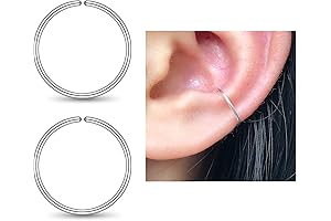 Chic and Subtle: 925 Sterling Silver Conch Piercing Jewelry Hoop Earrings
