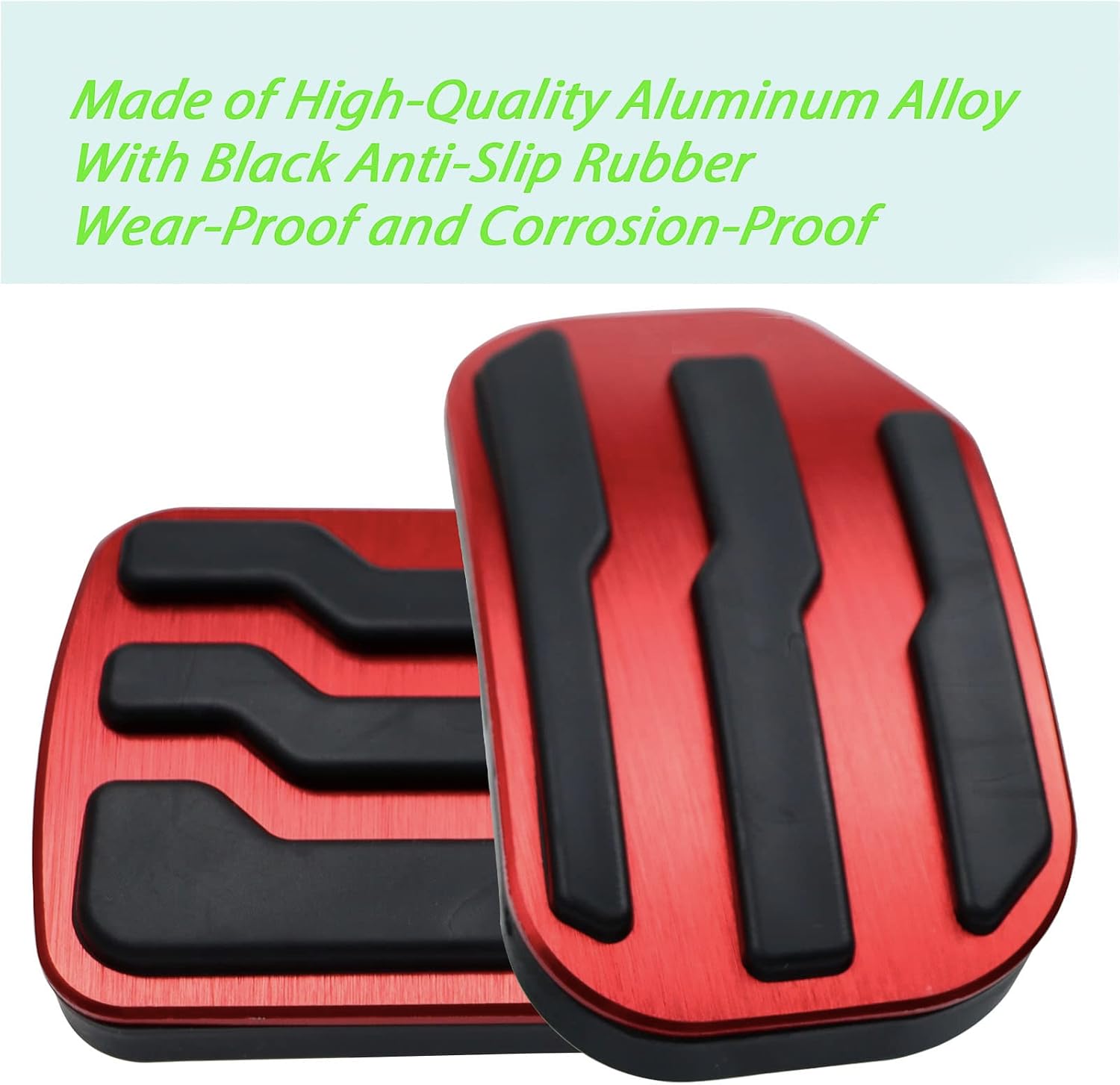 Anti-Slip No Drill Aluminum Brake Gas Pedal Pads Covers Accelerator Pedal Pads Covers Trim Compatible with Ford F150 Truck 2015 2016 2017 2018 2019 2020 Accessories(Red)