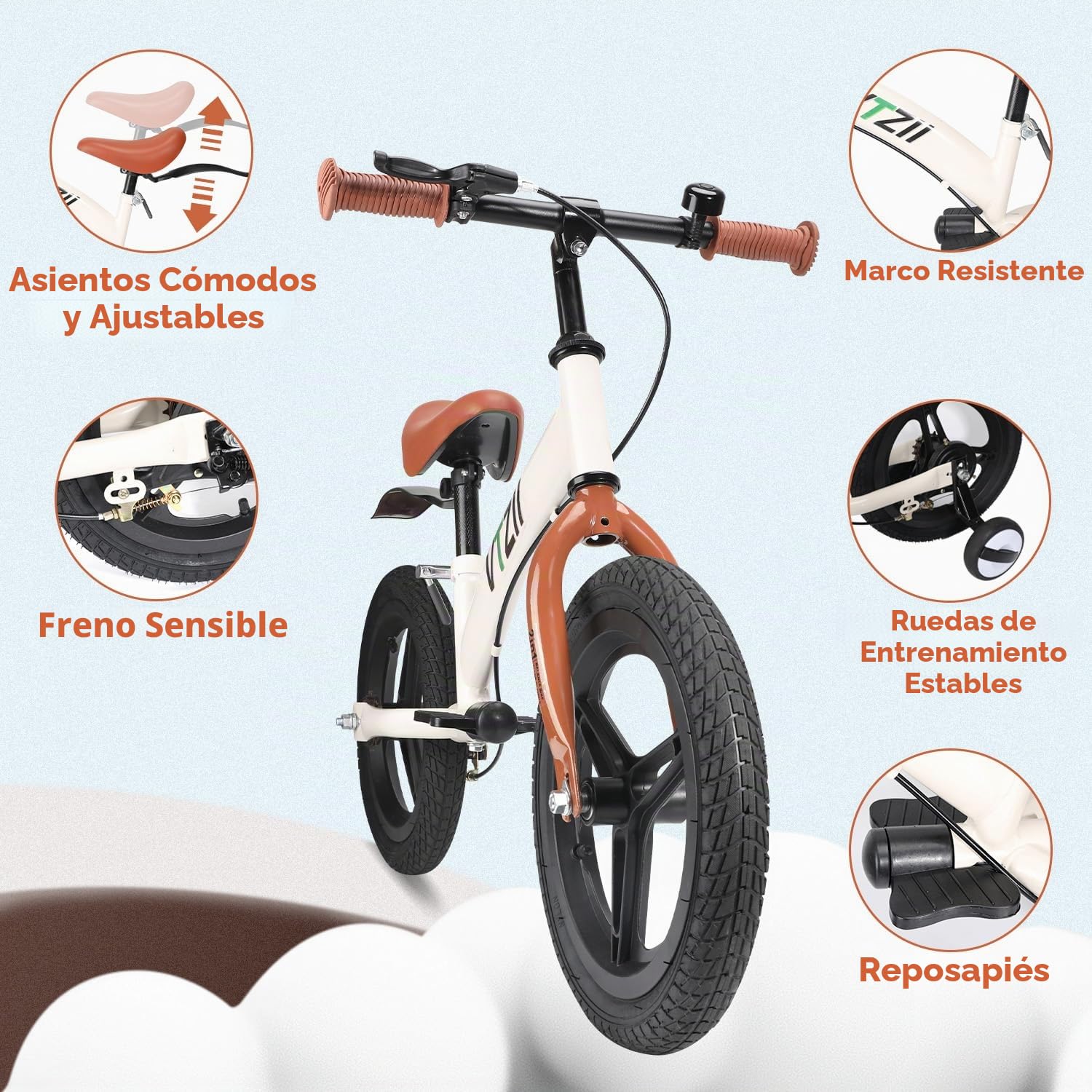 VTZII Bicicleta de equilibrio 2 en 1 con pedales, freno, ruedas de entrenamiento, soporte, neumático, para niños de 2 a 7 años, bicicleta para niños de 12, 14, 16 pulgadas (16 pulgadas, verde) : Juguetes y Juegos