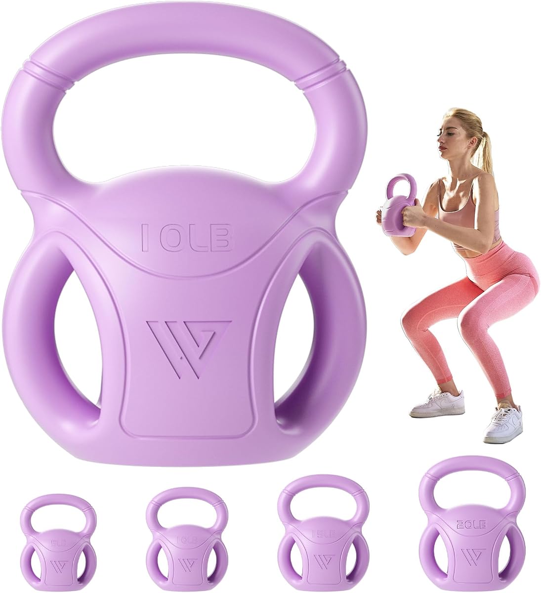 Pesas rusas de 3 asas, opciones de peso para mujeres de 5, 10, 15 y 20 libras para ejercicios abdominales de giros rusos, levantamiento de pesas y ejercicios básicos de fitness, gimnasio en casa [individual en venta]