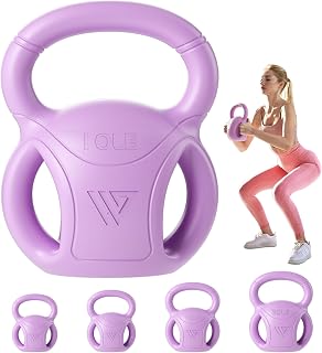 RUNWE 3-Handle Kettlebell 5-20 LB for Women - Russian Twists, Core Workouts, AB Exercises, Home Gym Strength Training